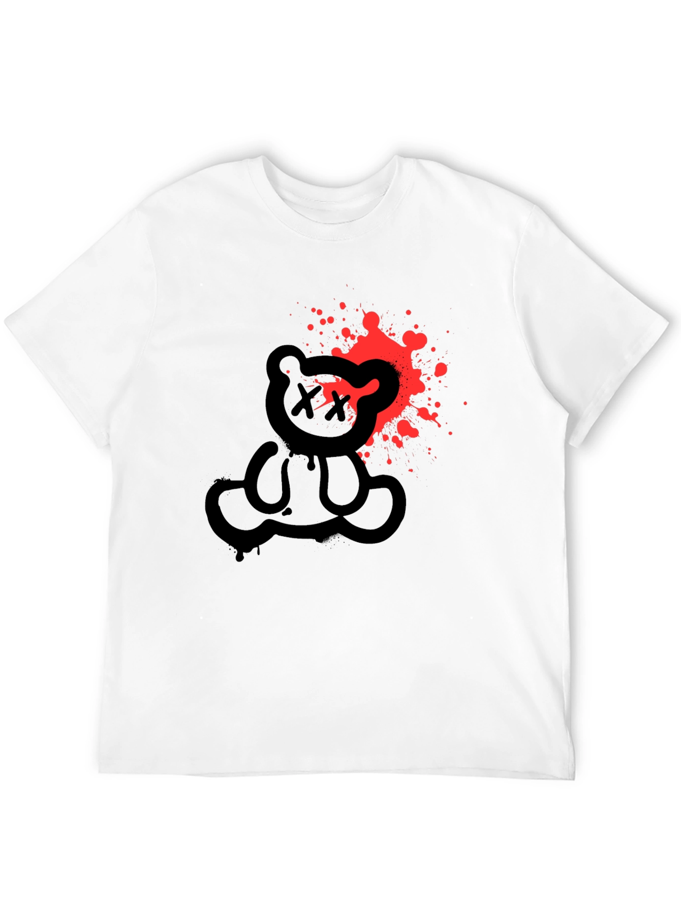 Edgy Bear Graphic Tee - Mens Black T-Shirt