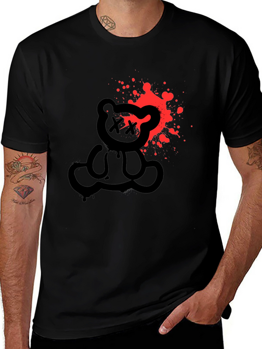 Edgy Bear Graphic Tee - Mens Black T-Shirt