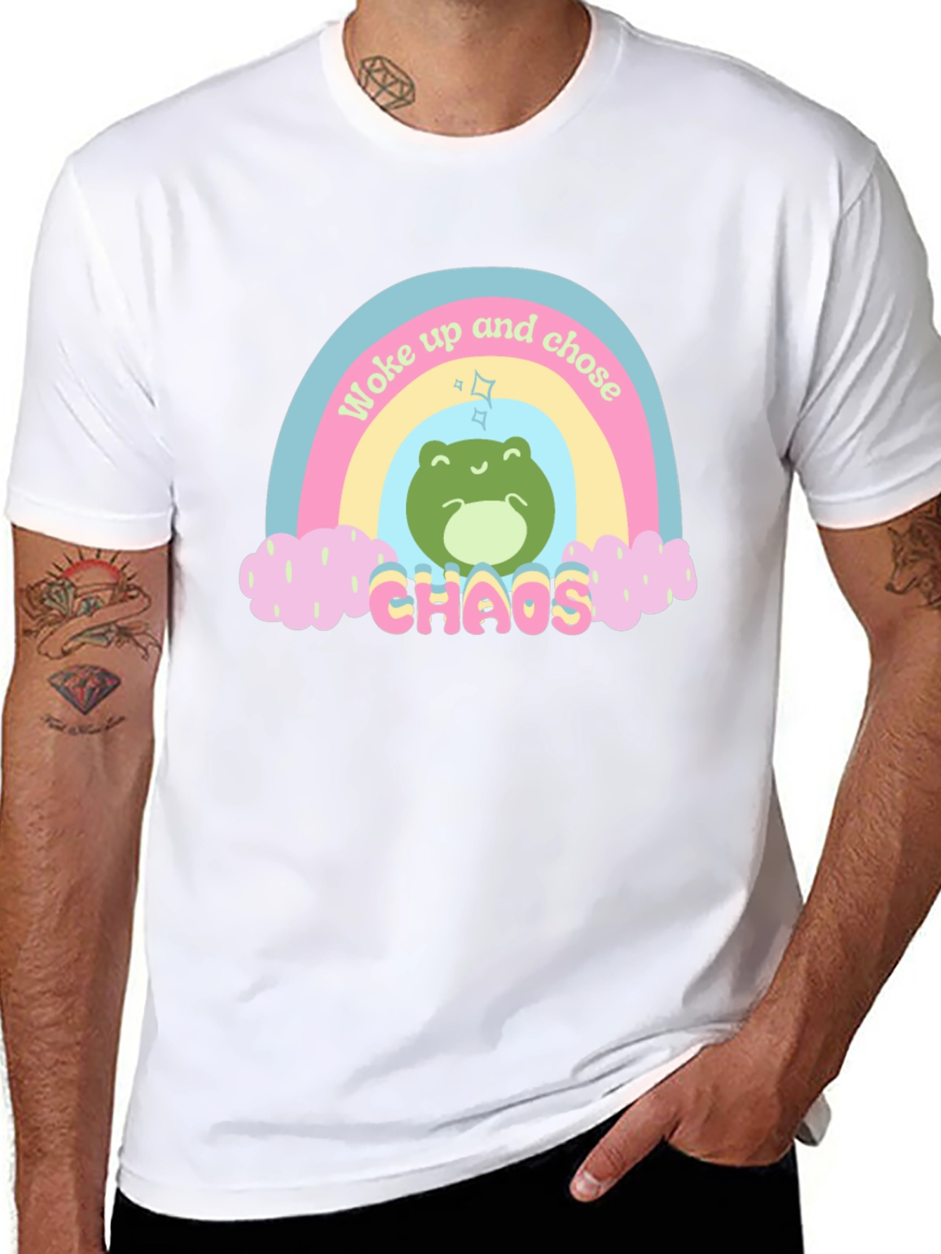 Woke Up and Chose Chaos Frog Graphic T-Shirt