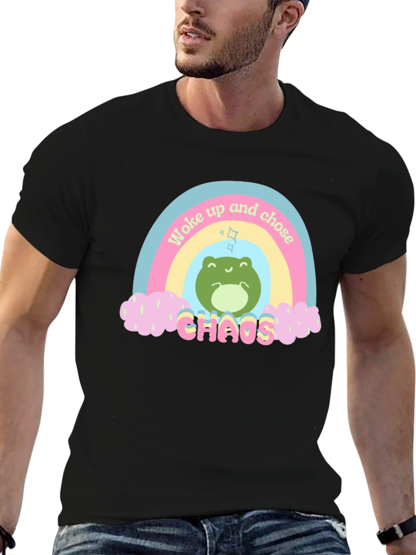 Woke Up and Chose Chaos Frog Graphic T-Shirt
