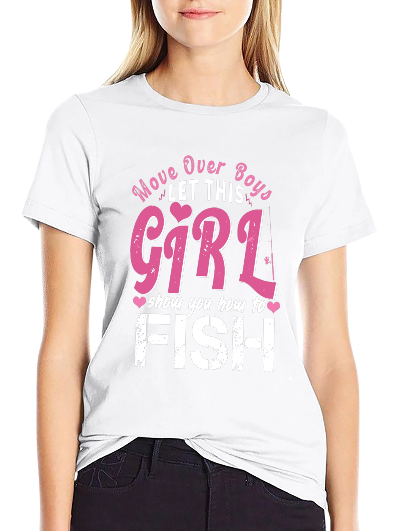 Move Over Boys Girl Fishing T-Shirt