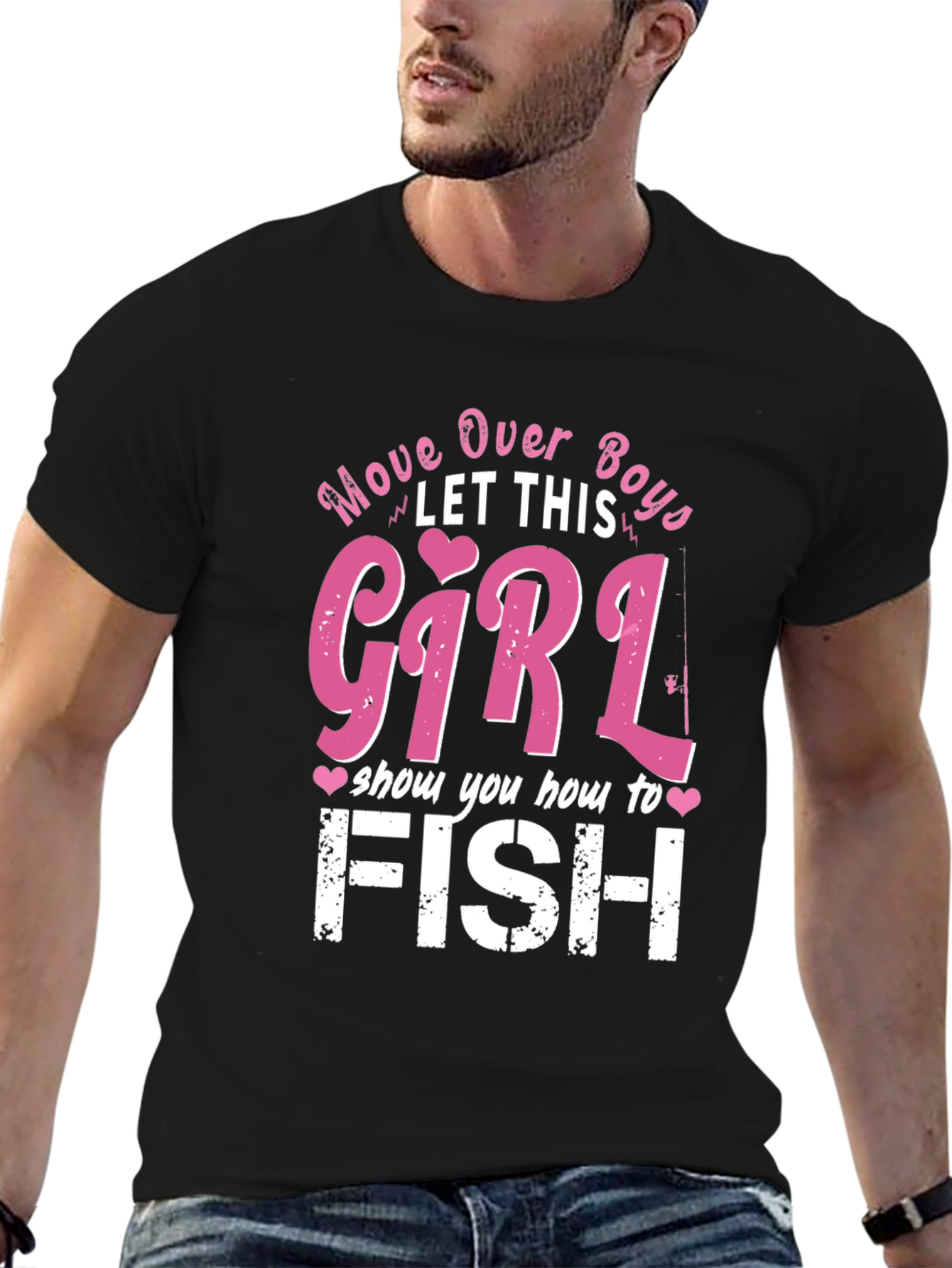 Move Over Boys Girl Fishing T-Shirt