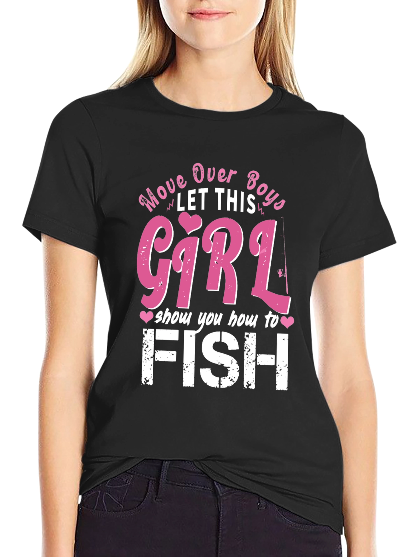 Move Over Boys Girl Fishing T-Shirt