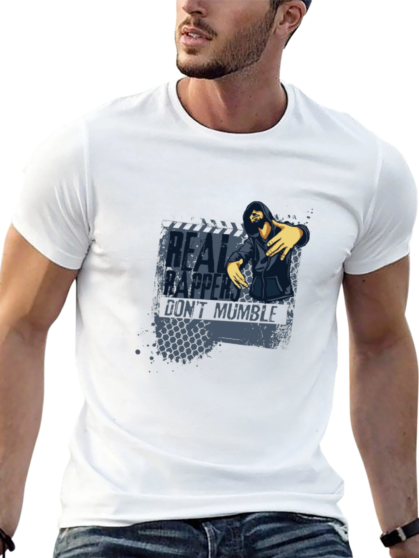 Real Rappers Graphic Print Black T-Shirt