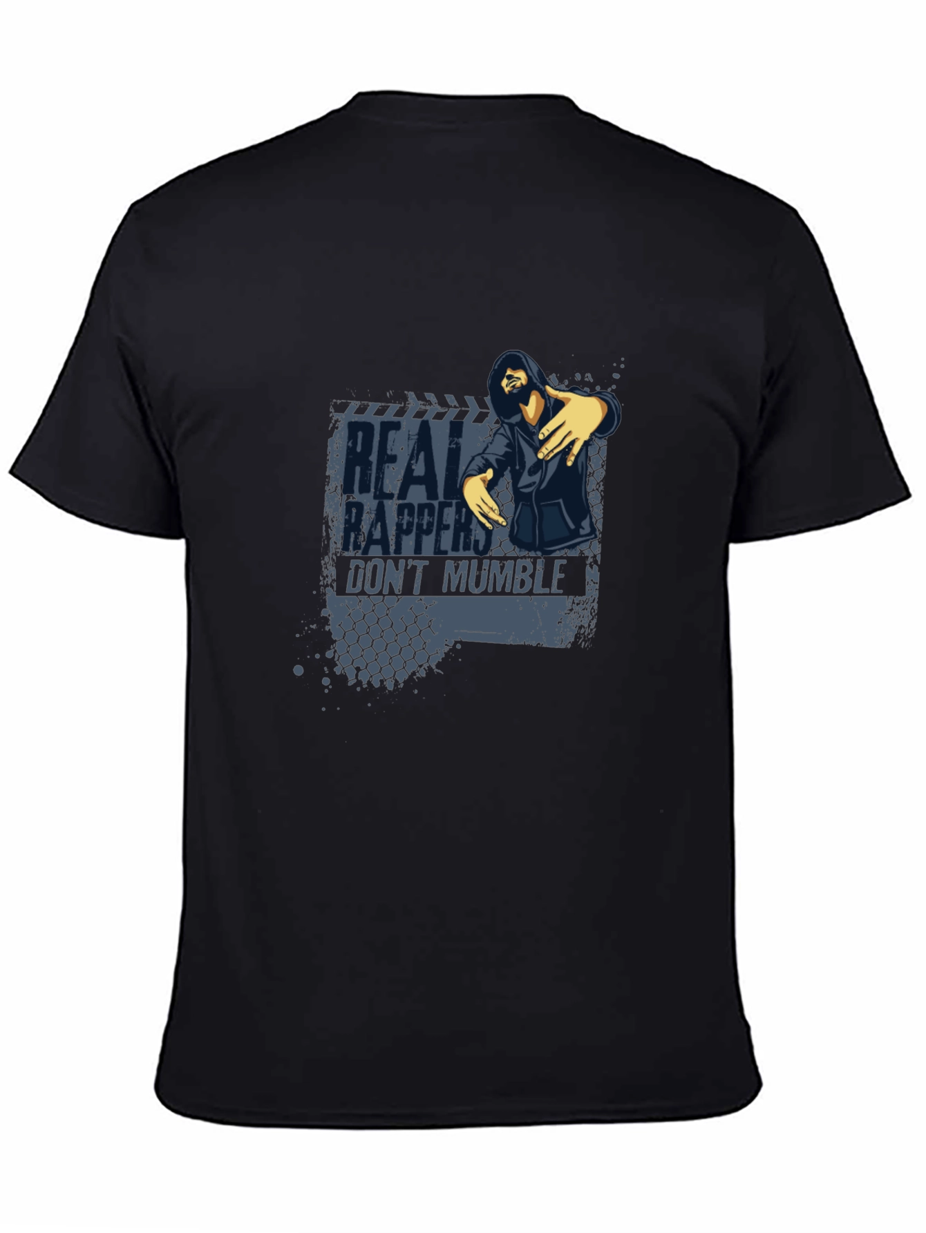 Real Rappers Graphic Print Black T-Shirt