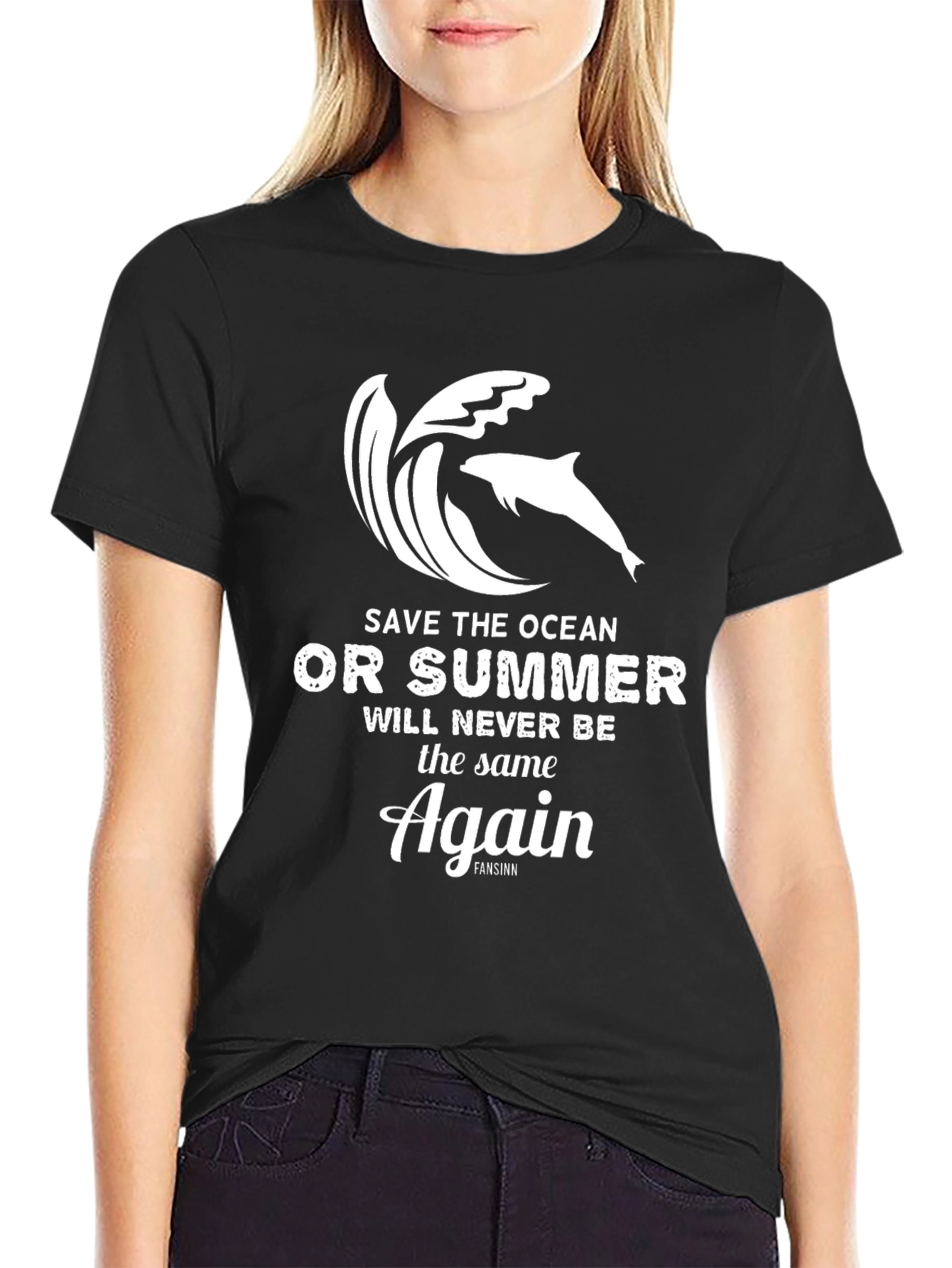 Save the Ocean Graphic Tee - Black