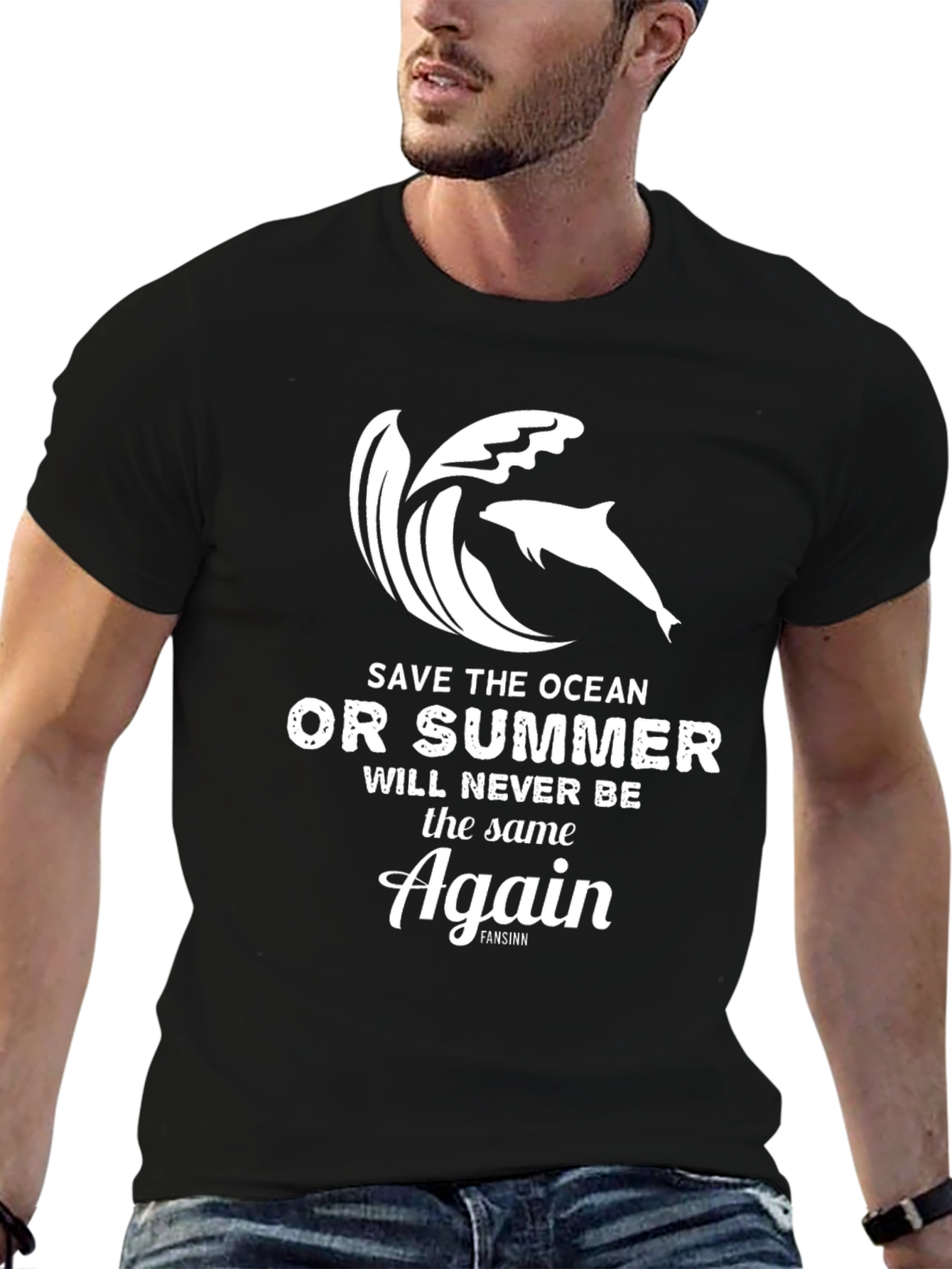 Save the Ocean Graphic Tee - Black