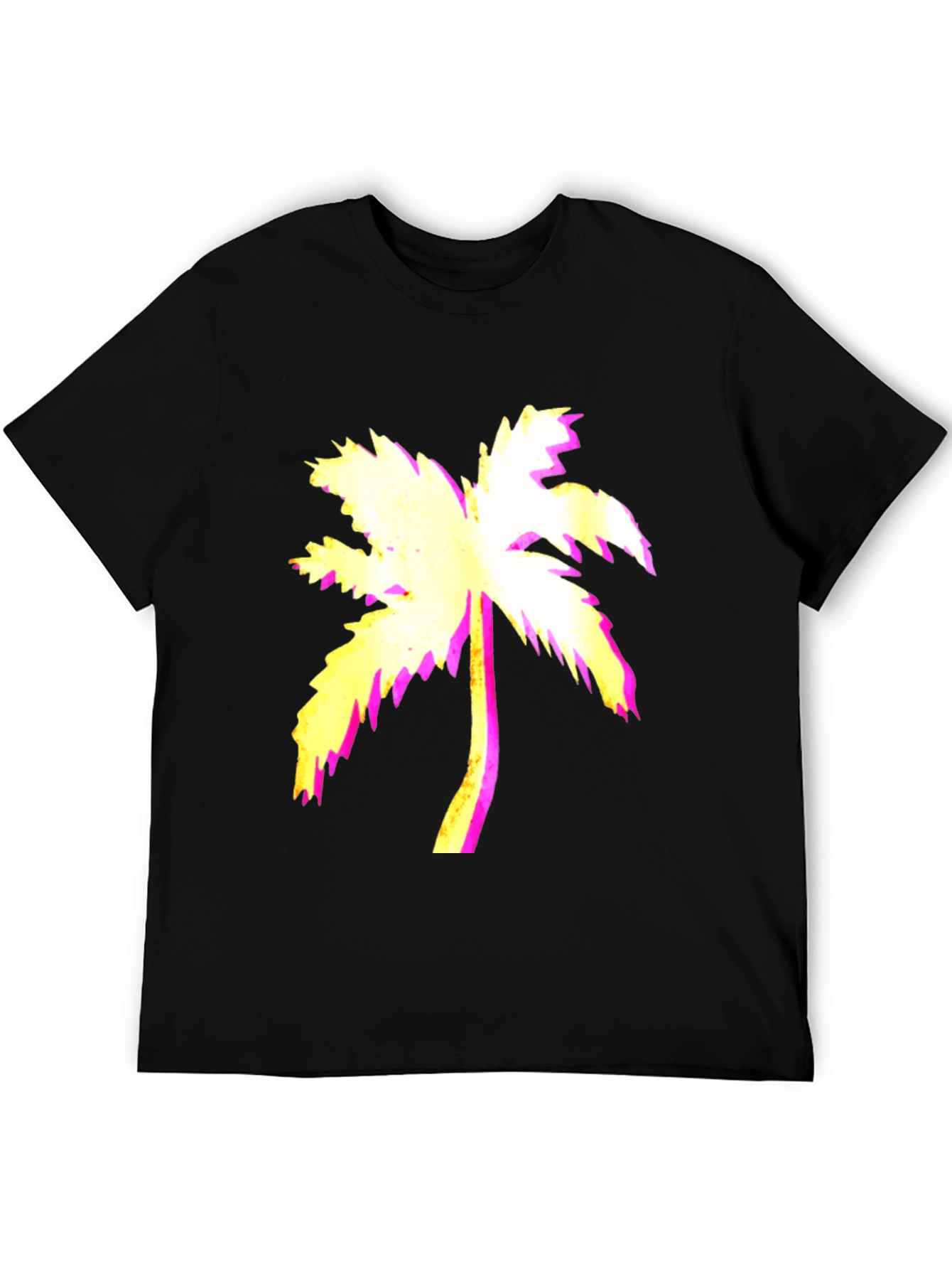Vaporwave Palm Tree Black Graphic Tee