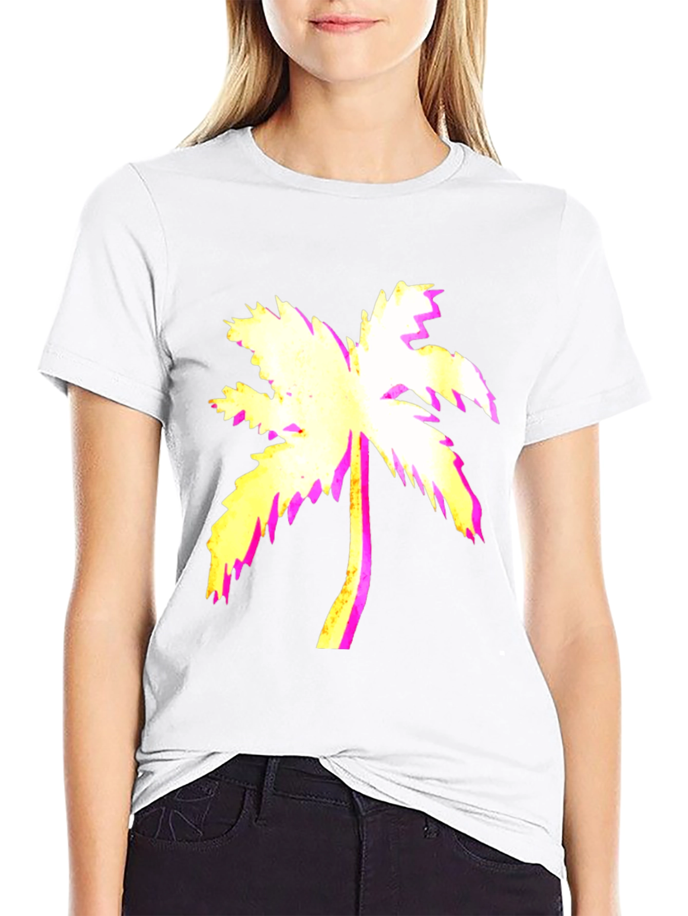 Vaporwave Palm Tree Black Graphic Tee