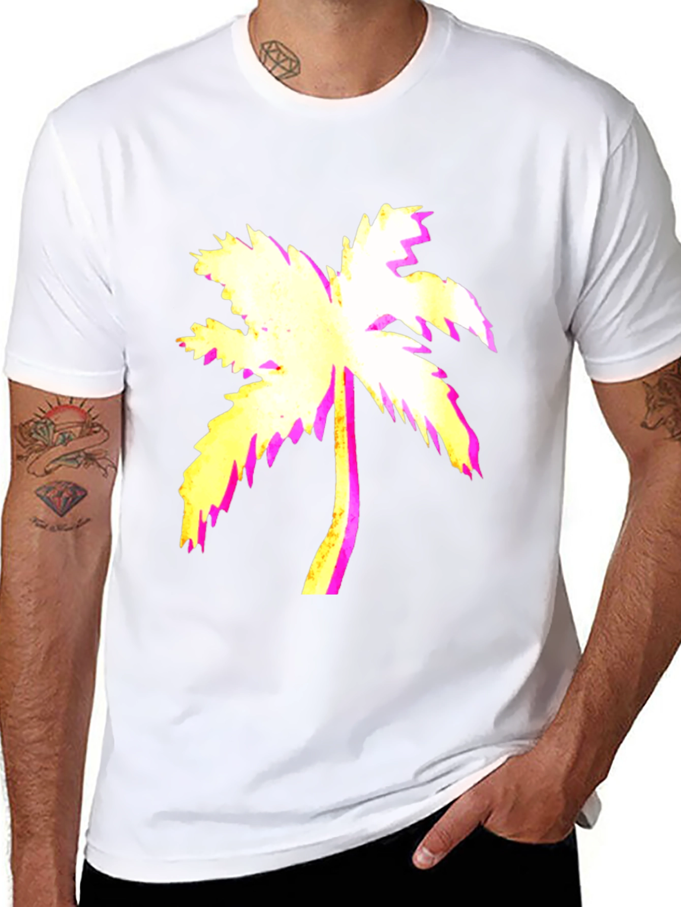 Vaporwave Palm Tree Black Graphic Tee