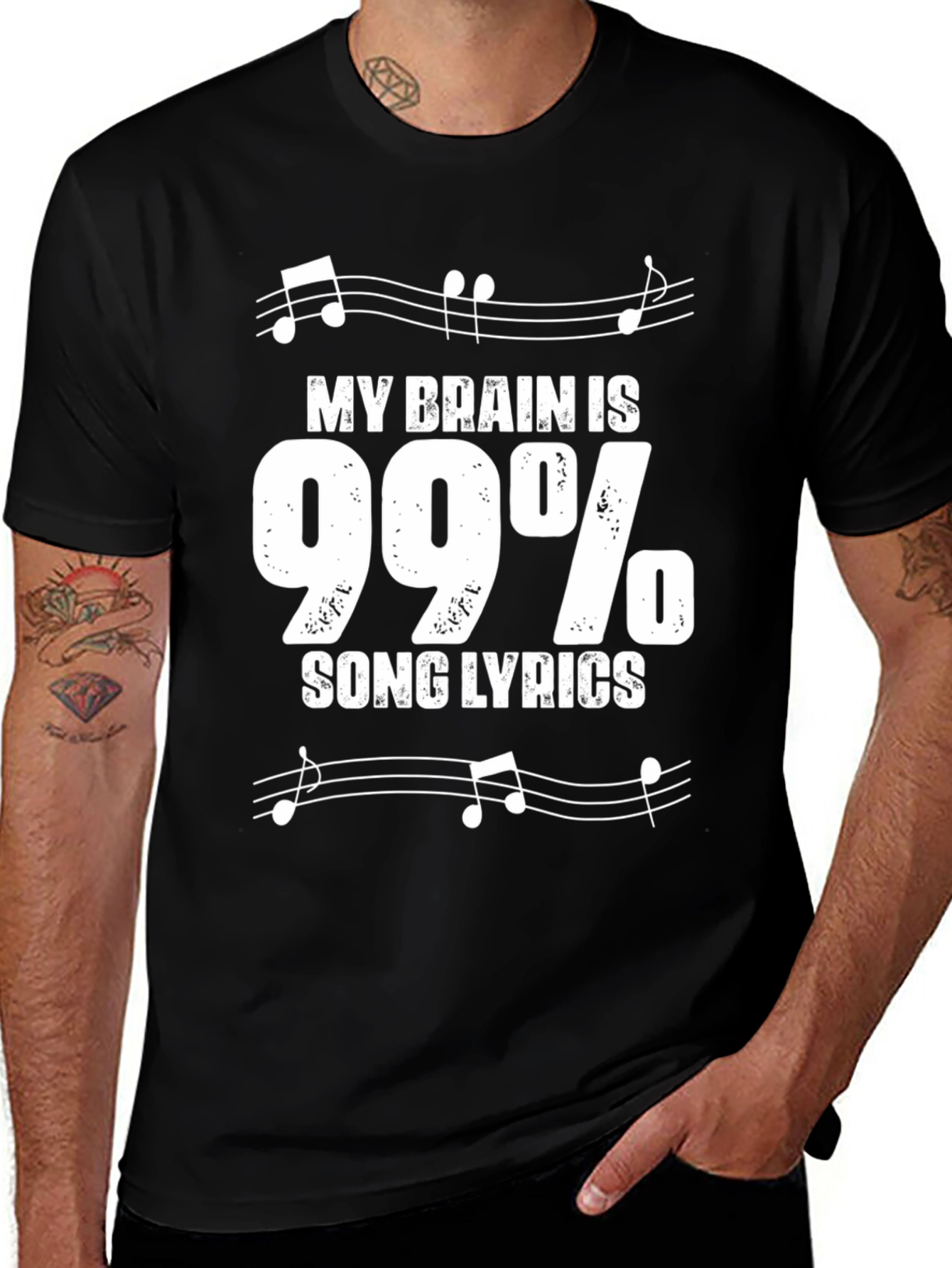 Funny Song Lyrics T-Shirt - My Brain is 99%