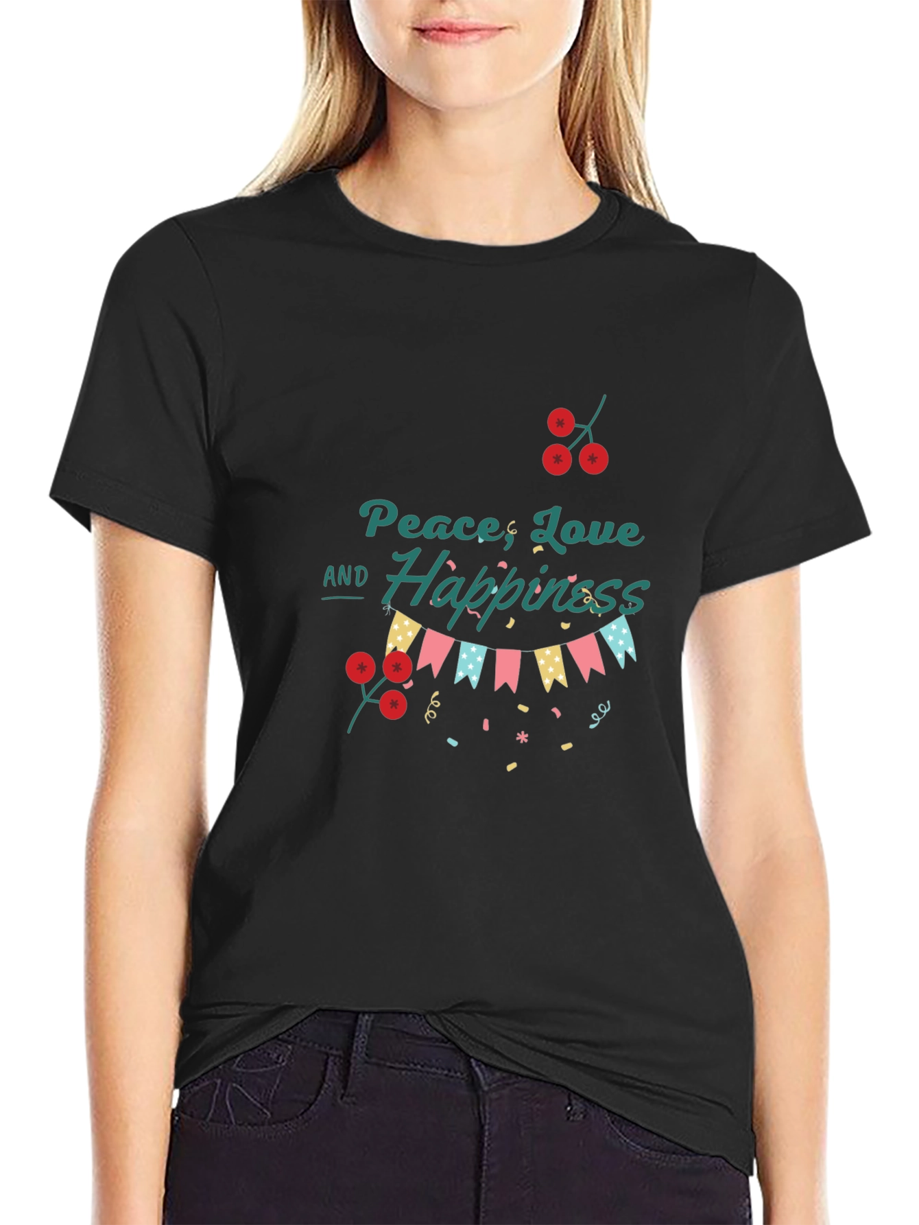 Peace Love and Happiness Graphic T-Shirt