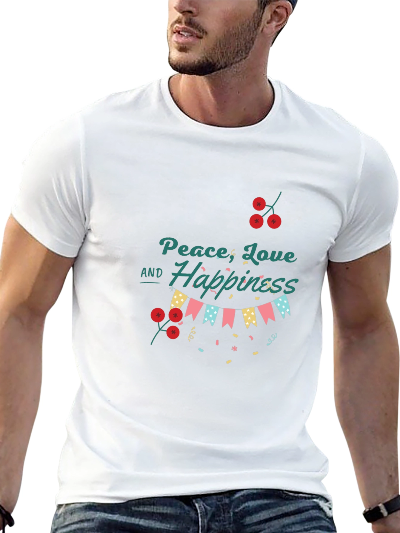 Peace Love and Happiness Graphic T-Shirt