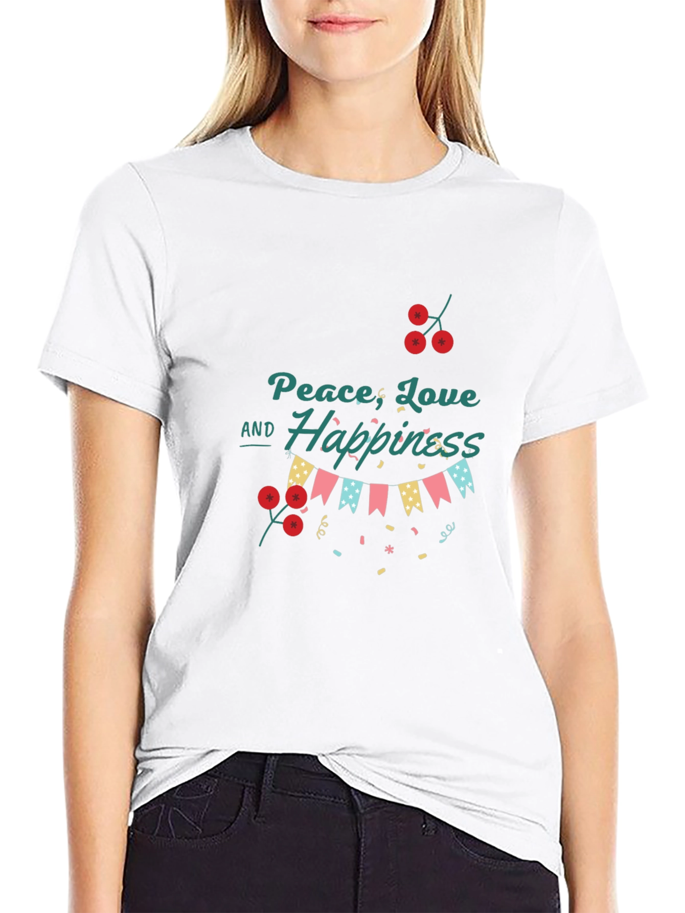 Peace Love and Happiness Graphic T-Shirt