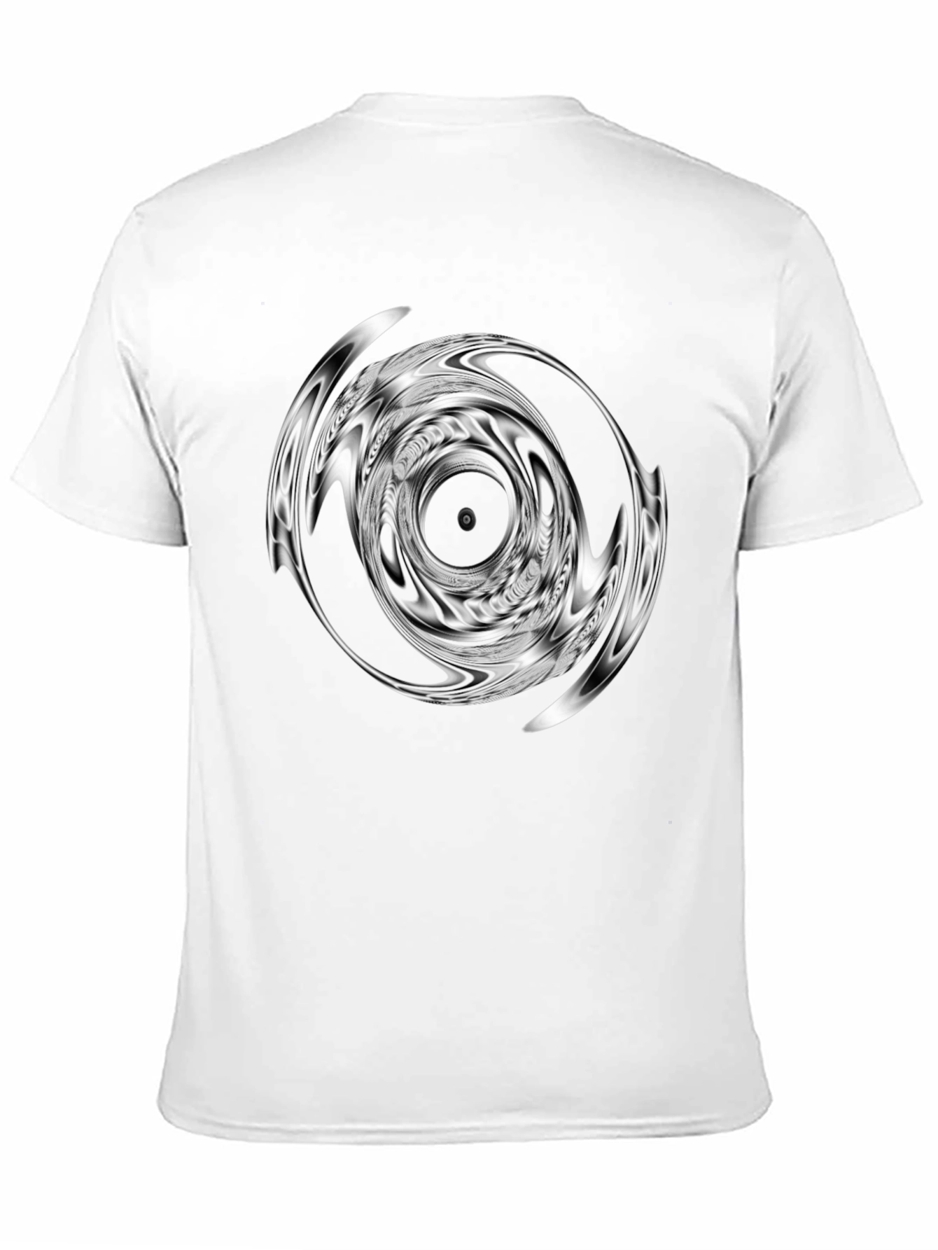 Abstract Vortex Graphic Print Black T-Shirt
