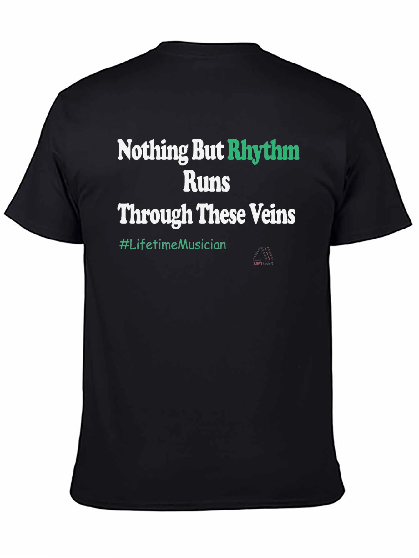 Rhythm Runs Through These Veins Black T-Shirt