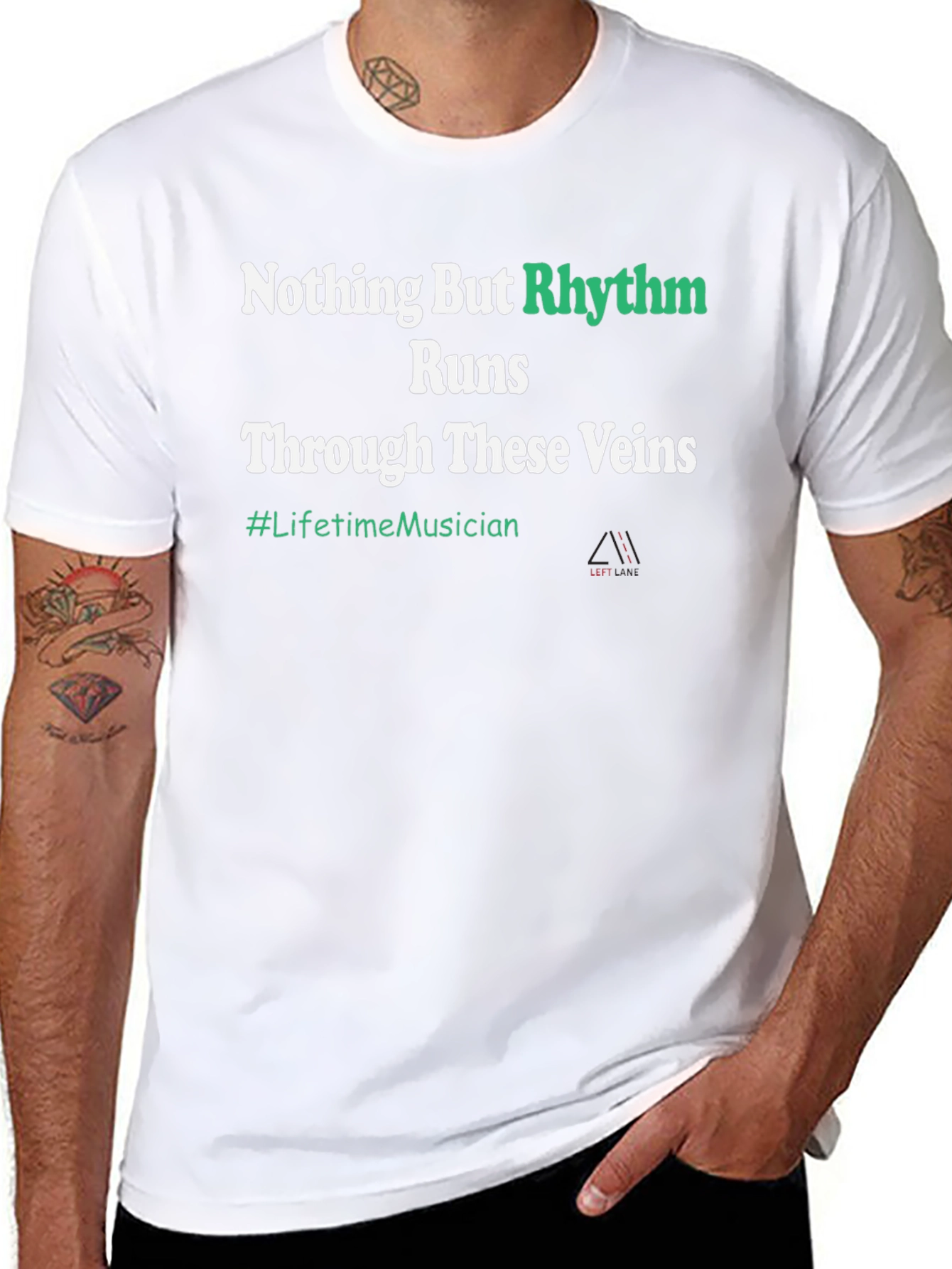 Rhythm Runs Through These Veins Black T-Shirt