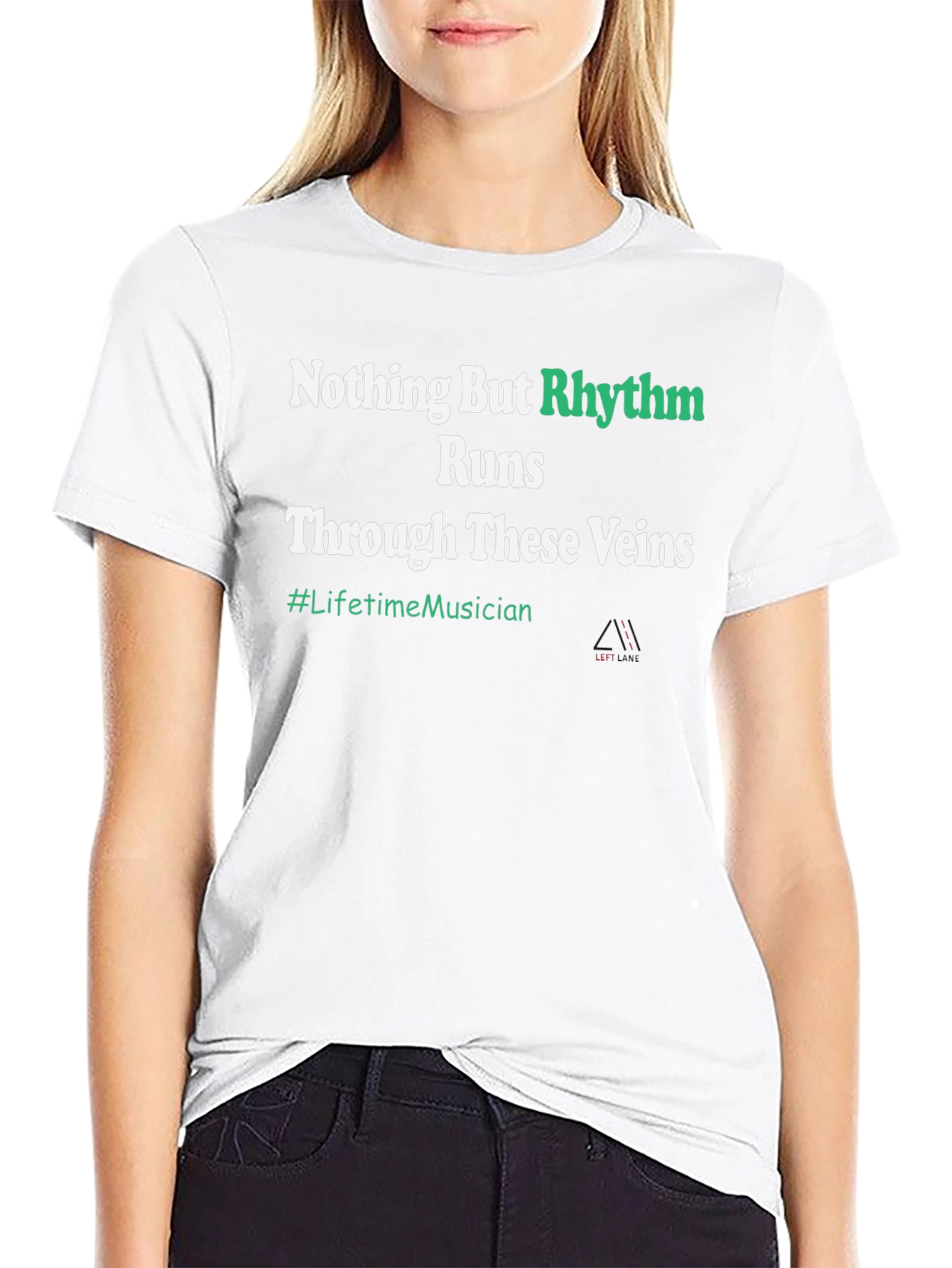 Rhythm Runs Through These Veins Black T-Shirt