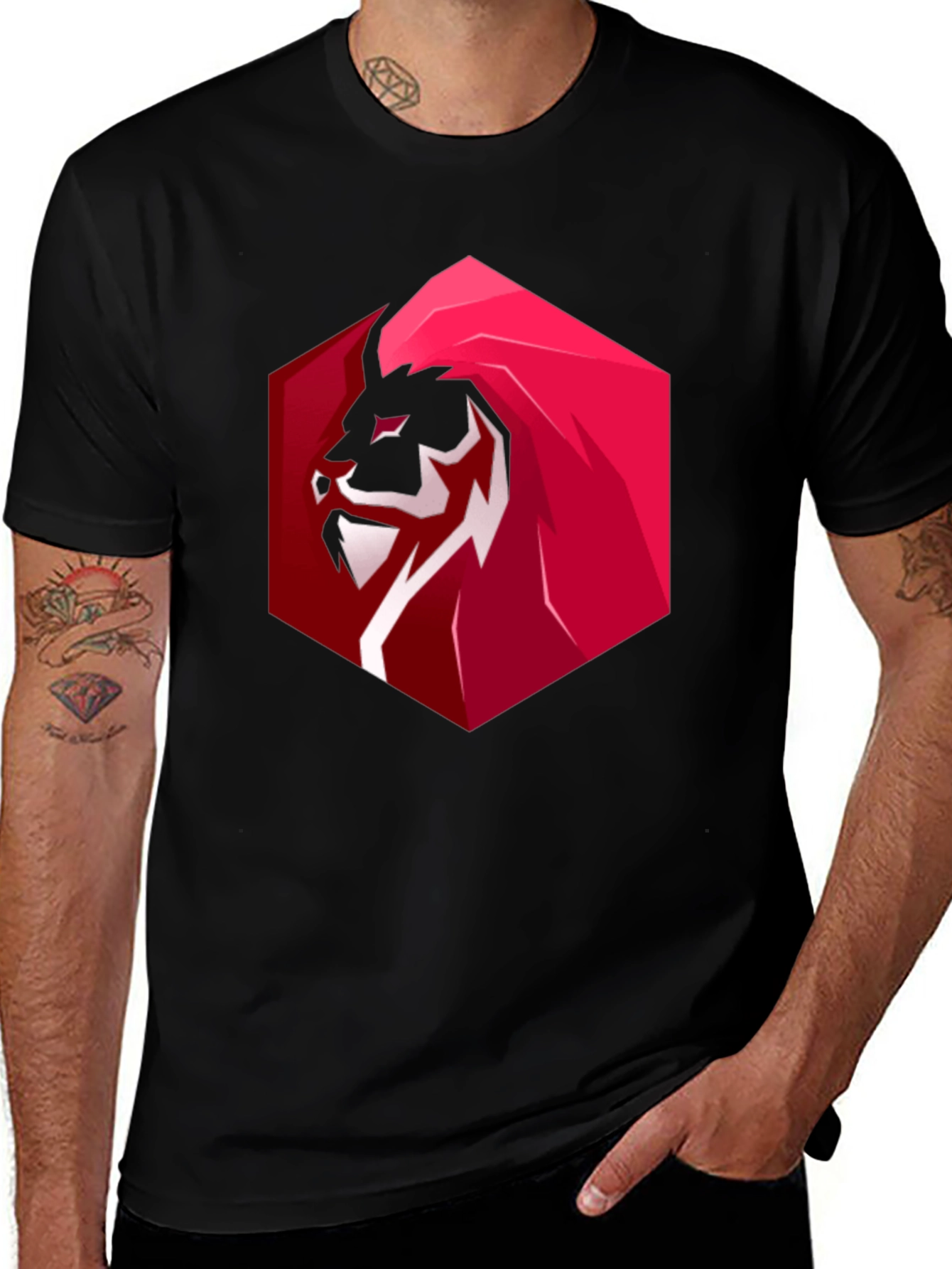 Bold Lion Graphic Tee - Premium Black T-Shirt