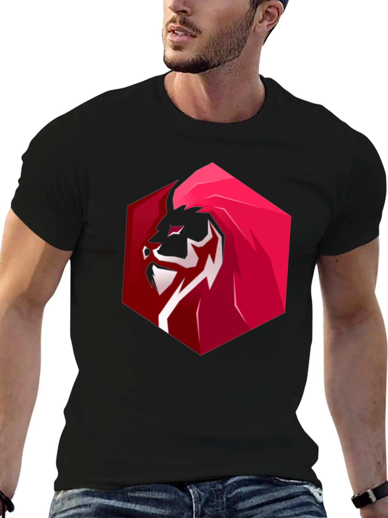 Bold Lion Graphic Tee - Premium Black T-Shirt