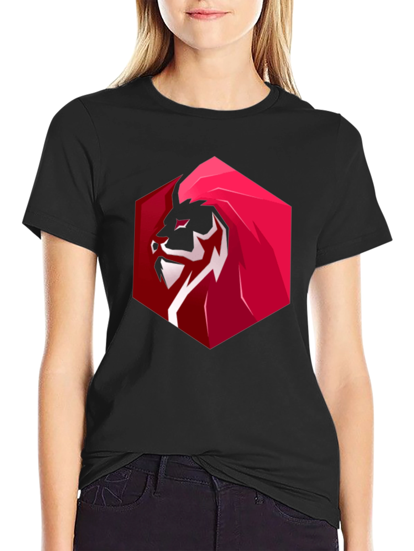Bold Lion Graphic Tee - Premium Black T-Shirt