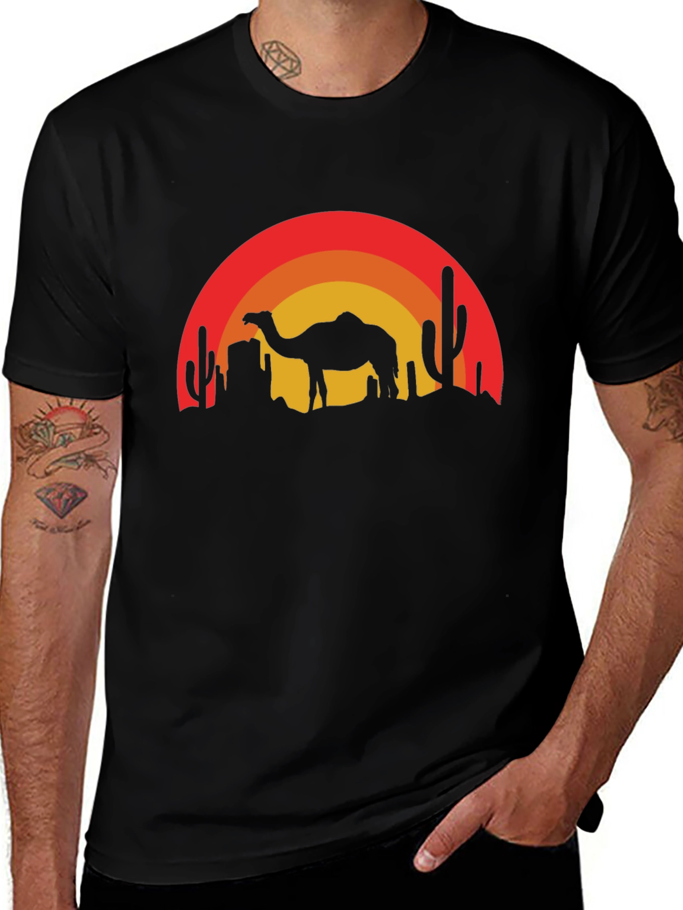 Desert Camel Sunset T-Shirt