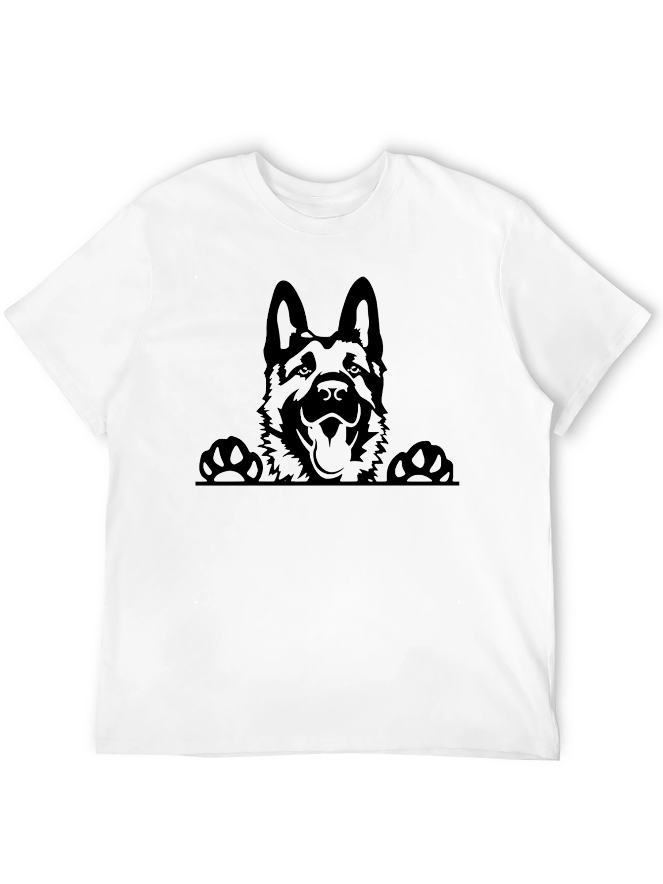 German Shepherd Peekaboo T-Shirt - Black Dog Lover Tee