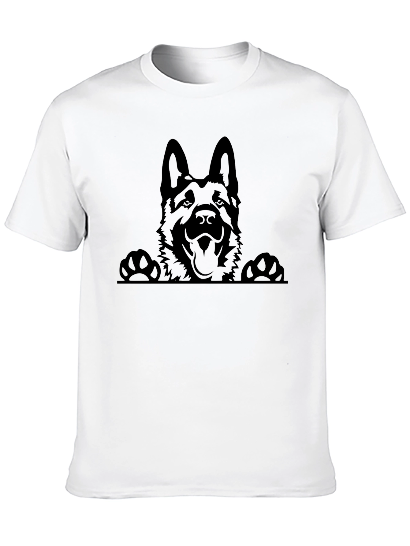 German Shepherd Peekaboo T-Shirt - Black Dog Lover Tee