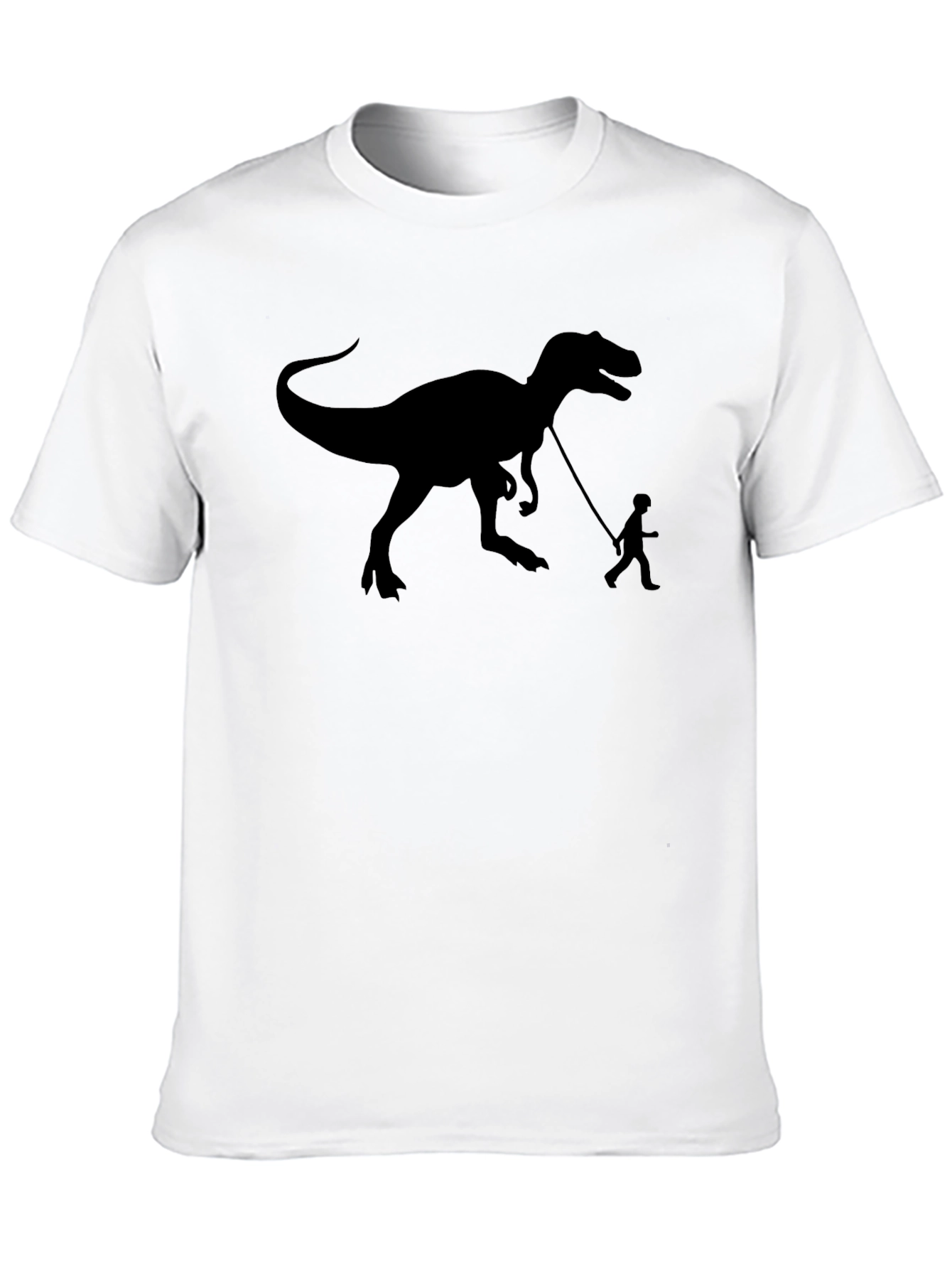 T-Rex Walking Mans Best Friend Black T-Shirt