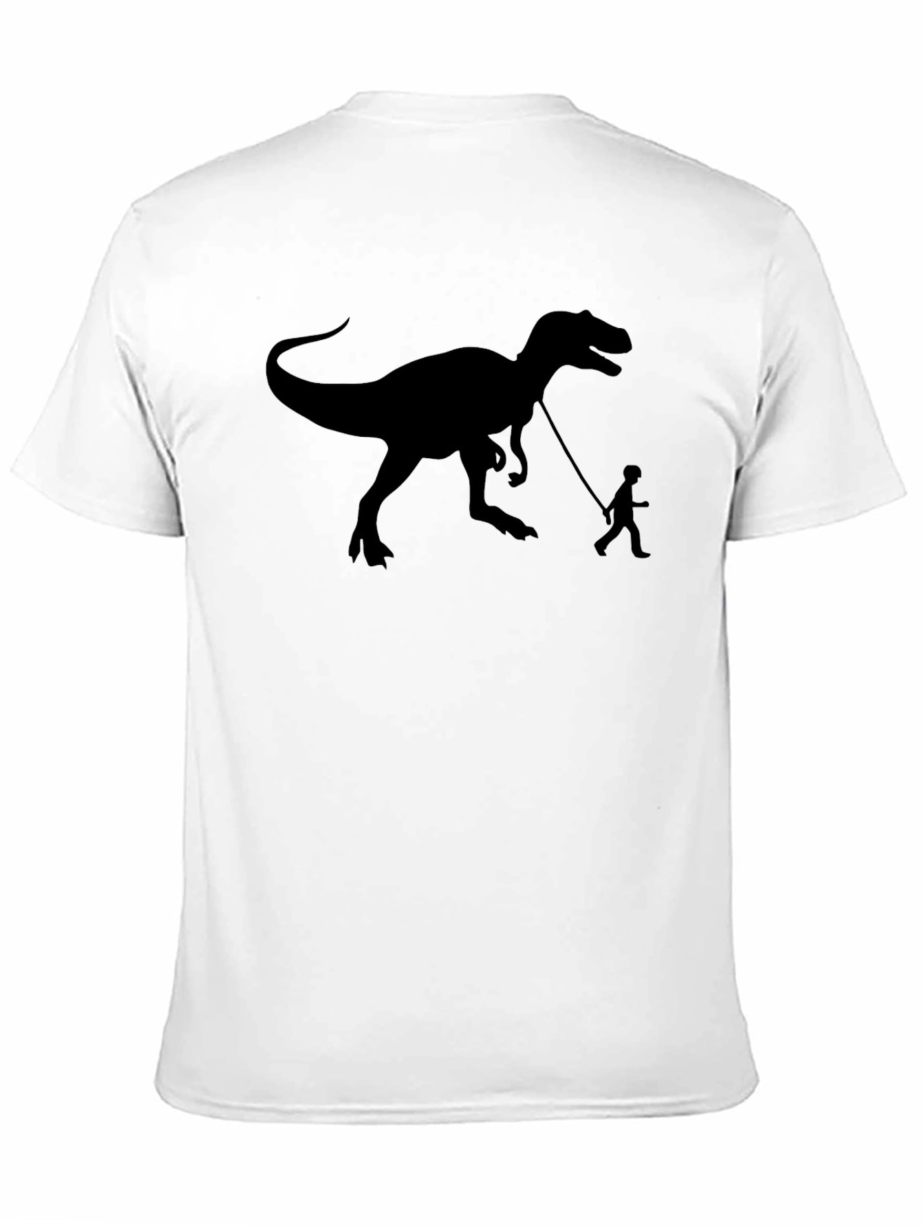 T-Rex Walking Mans Best Friend Black T-Shirt