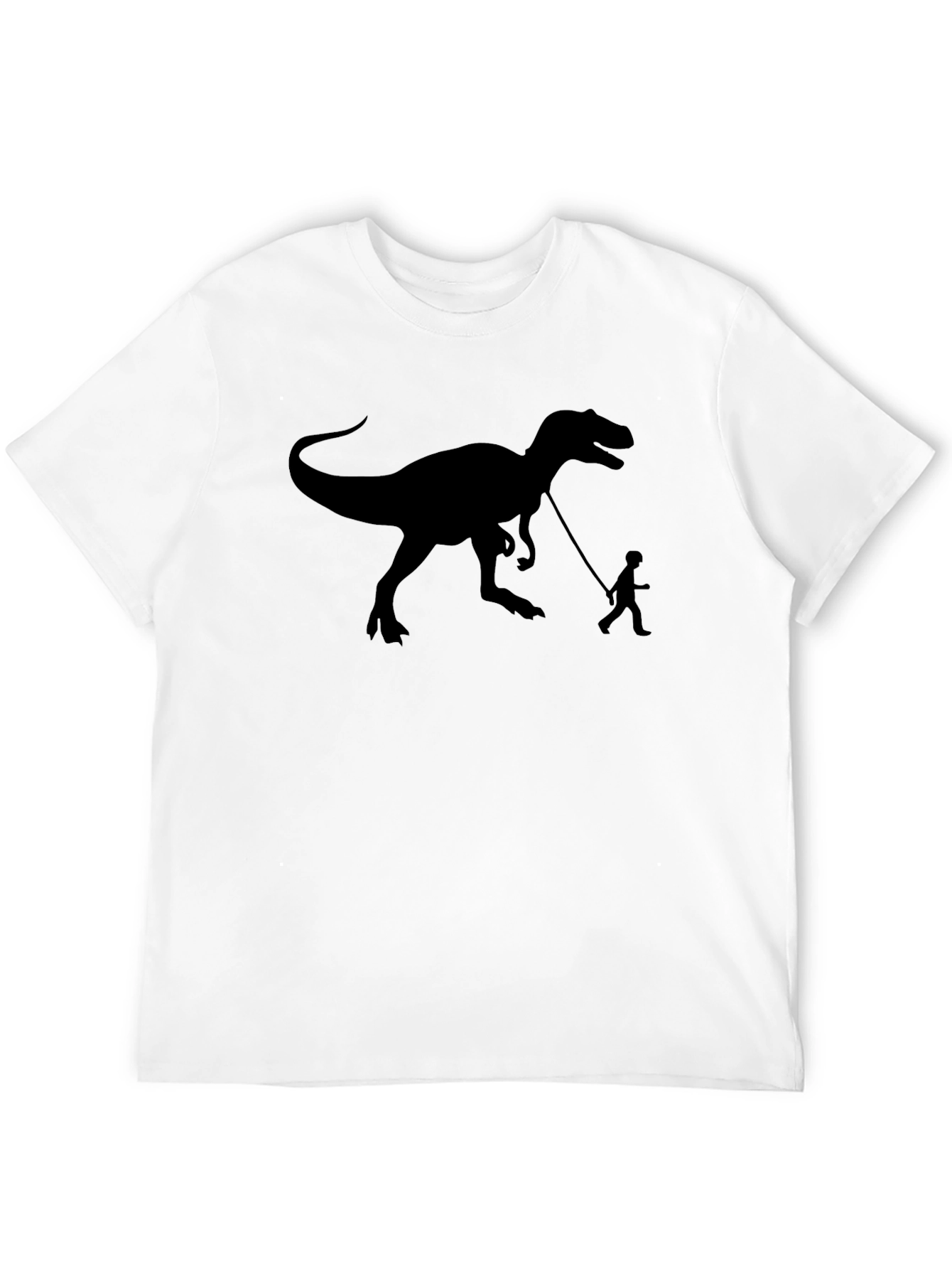 T-Rex Walking Mans Best Friend Black T-Shirt