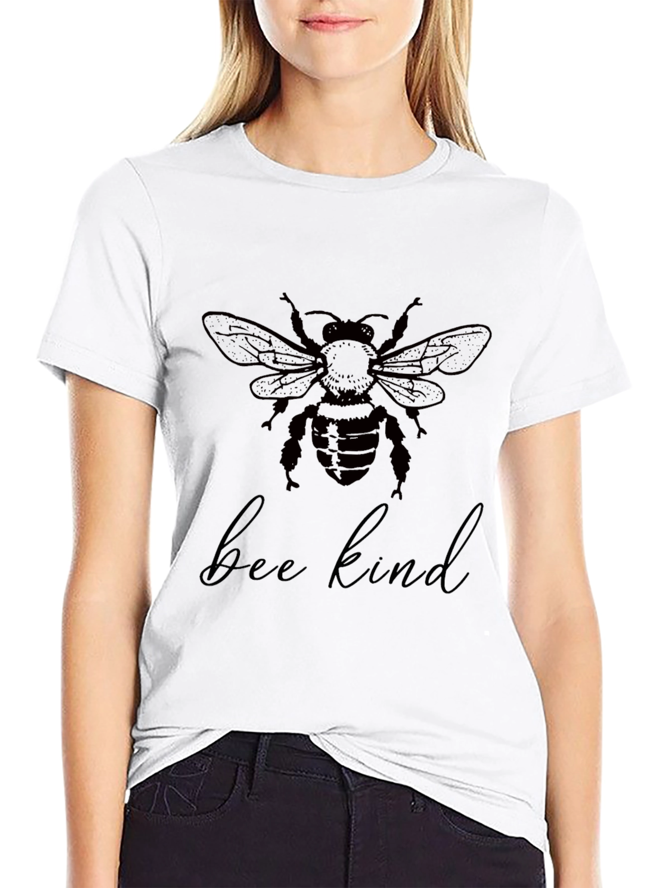 Bee Kind Graphic T-Shirt - Black Casual