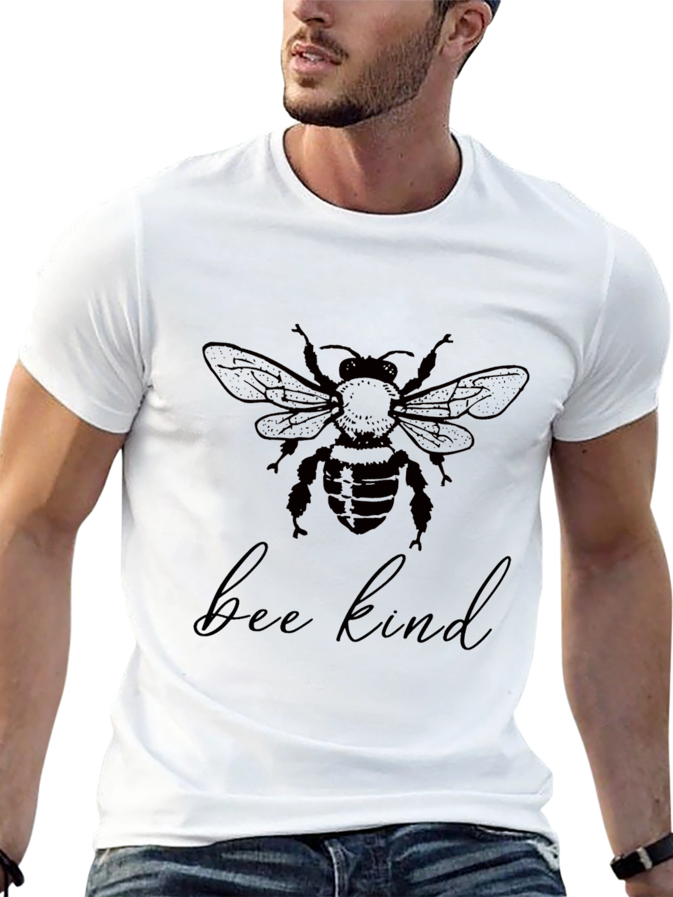 Bee Kind Graphic T-Shirt - Black Casual