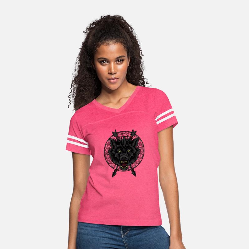 Black Wolf T-Shirt Arrows Angry Wolves Canine Dog