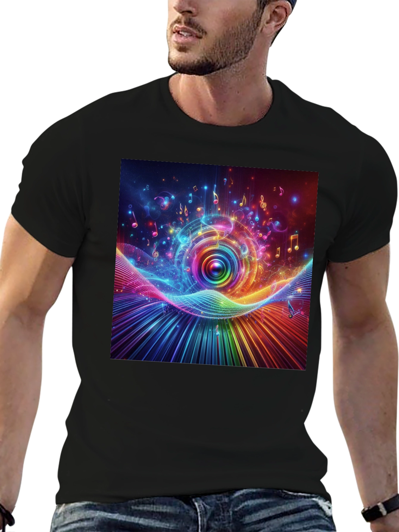 Vibrant Music Spectrum Graphic T-Shirt