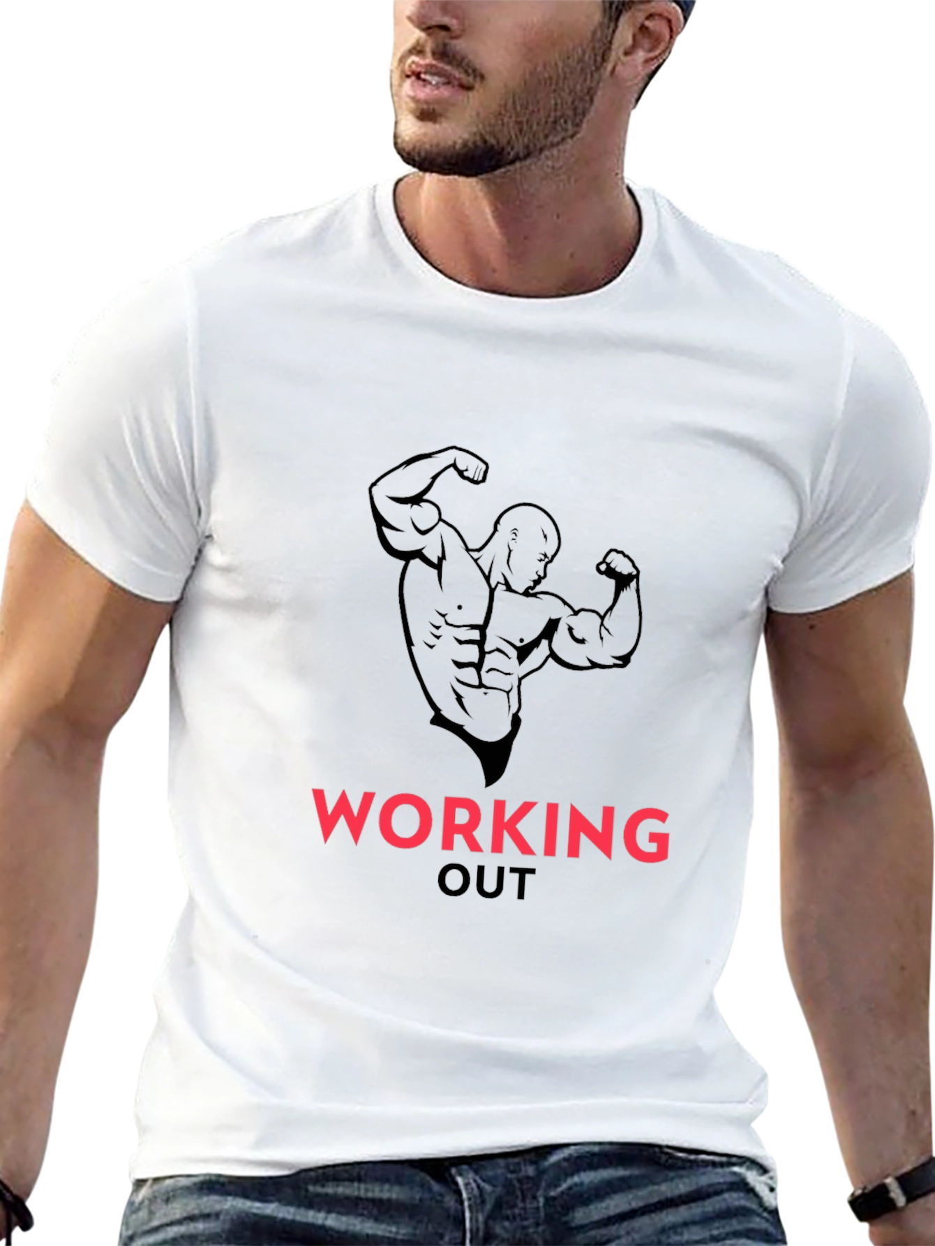 Mens Workout T-Shirt - Bodybuilding Graphic Tee