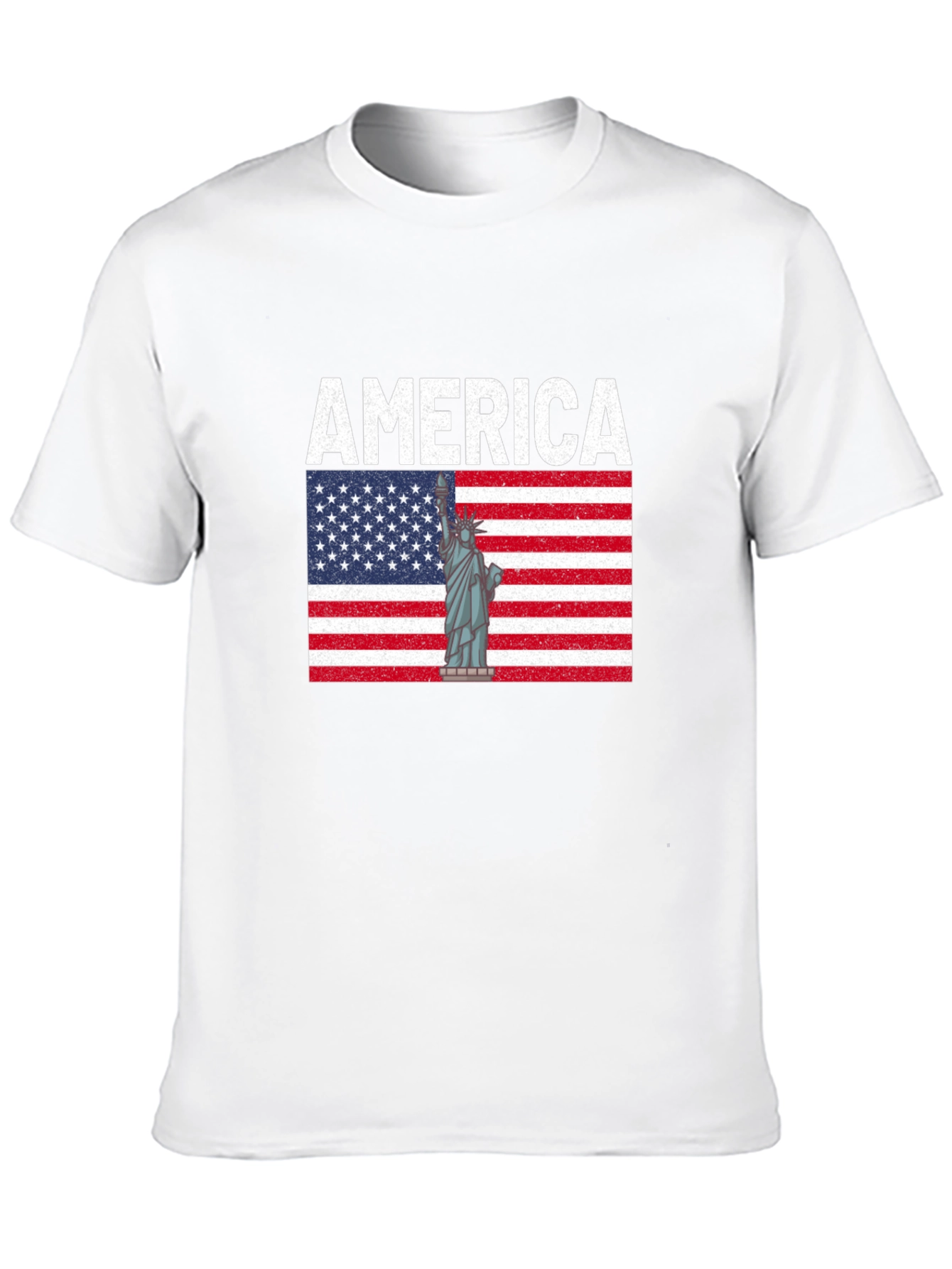 America Flag & Statue of Liberty Graphic T-Shirt