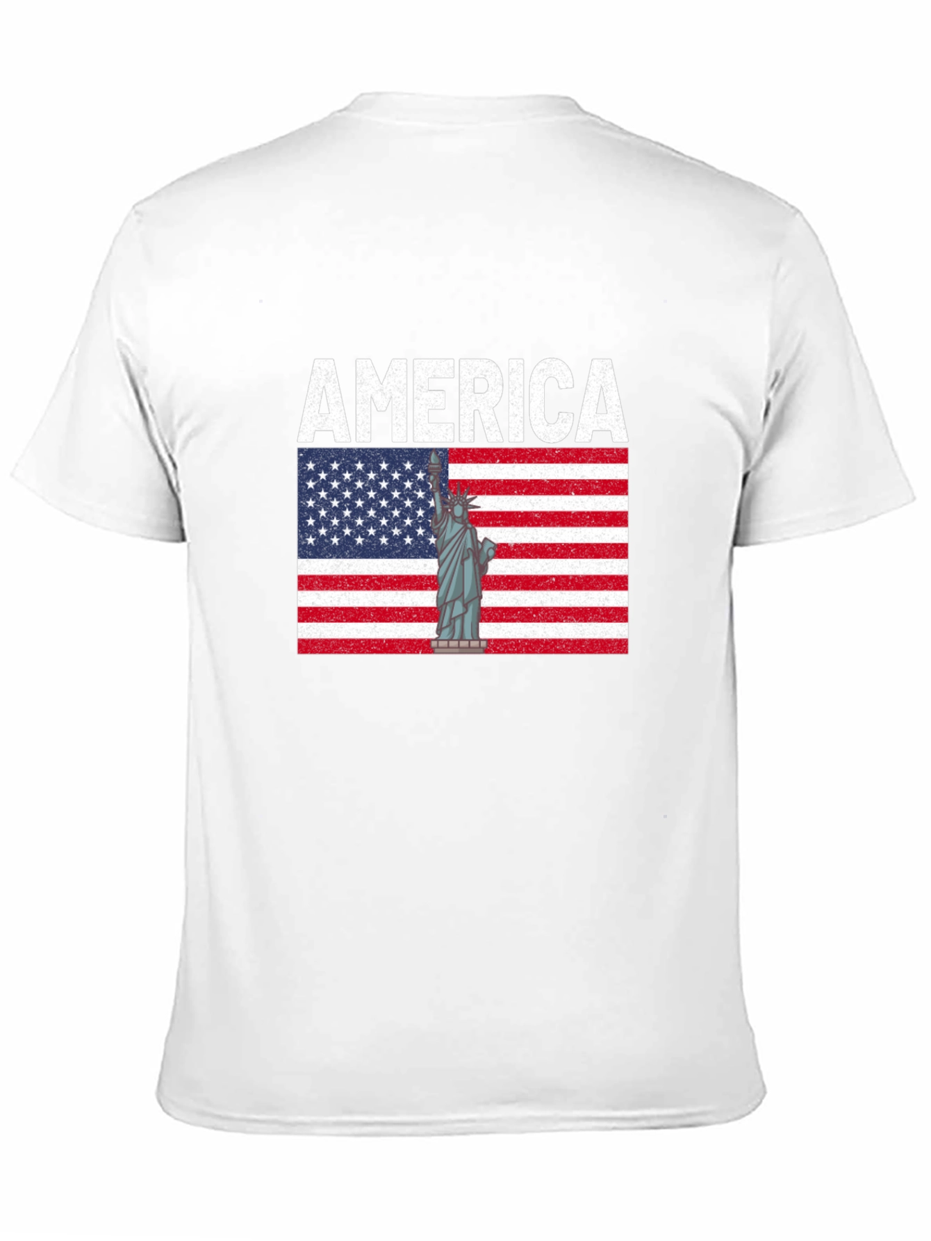 America Flag & Statue of Liberty Graphic T-Shirt