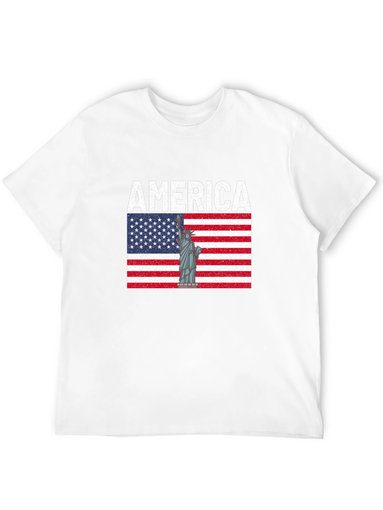 America Flag & Statue of Liberty Graphic T-Shirt