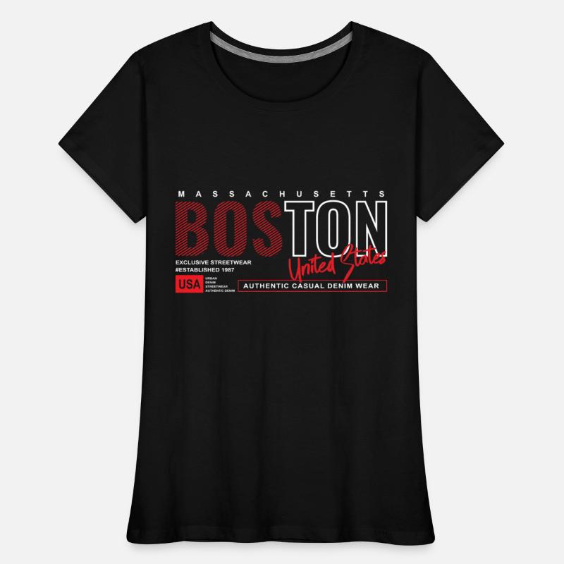Boston Massachusetts Authentic Casual Denim Wear