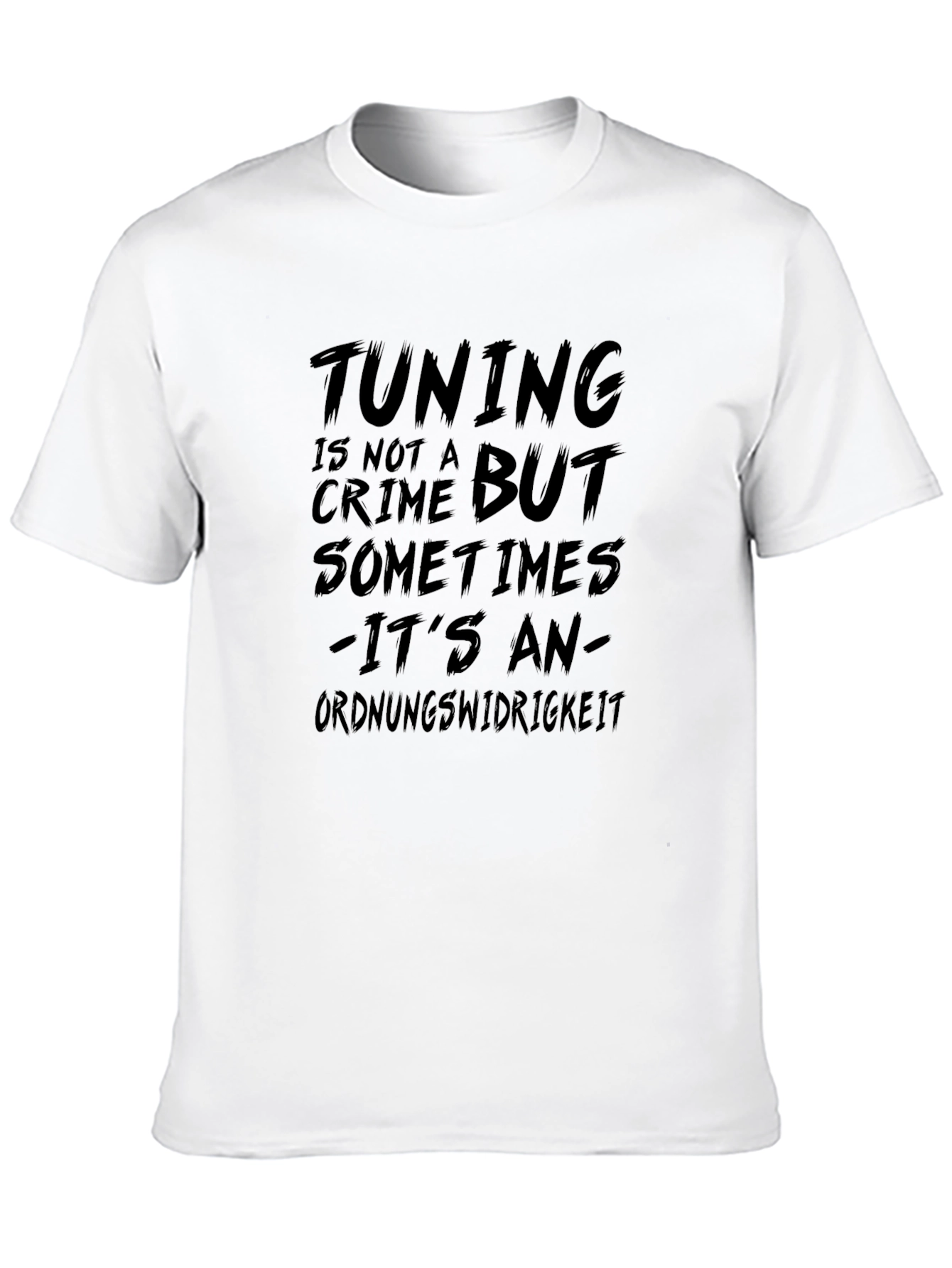 Tuning Is Not A Crime Black Graphic T-Shirt
