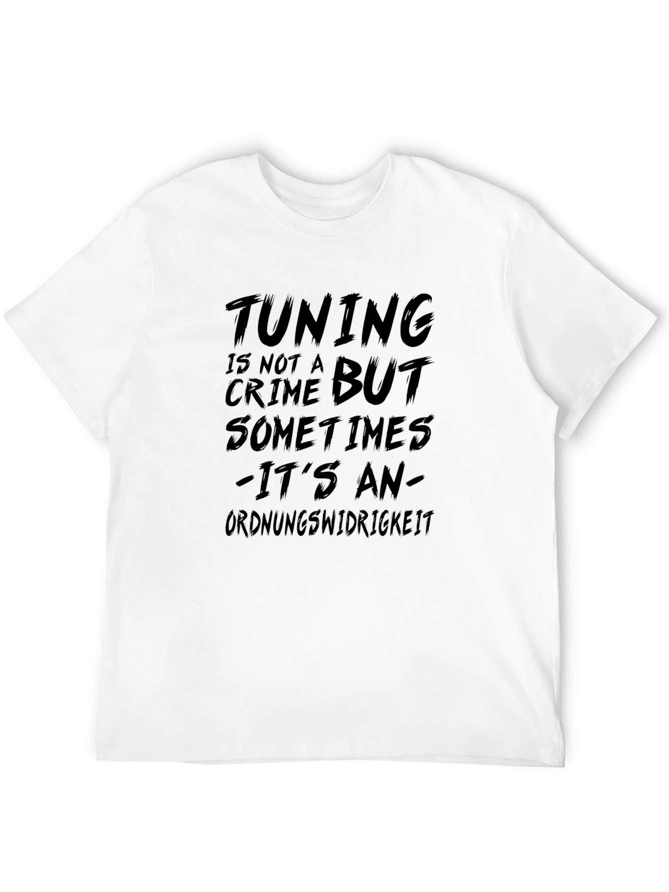Tuning Is Not A Crime Black Graphic T-Shirt