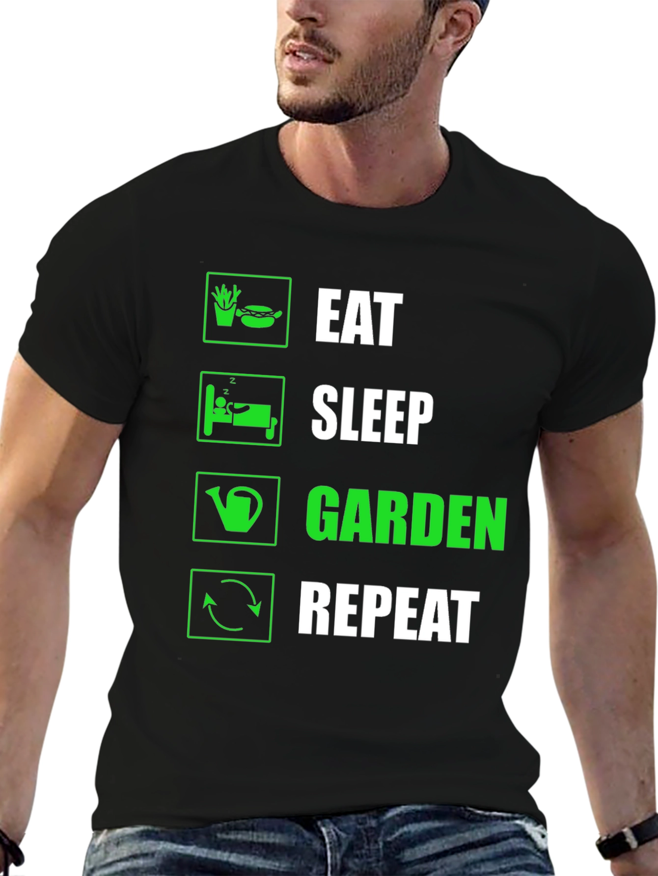 Eat Sleep Garden Repeat Graphic T-Shirt
