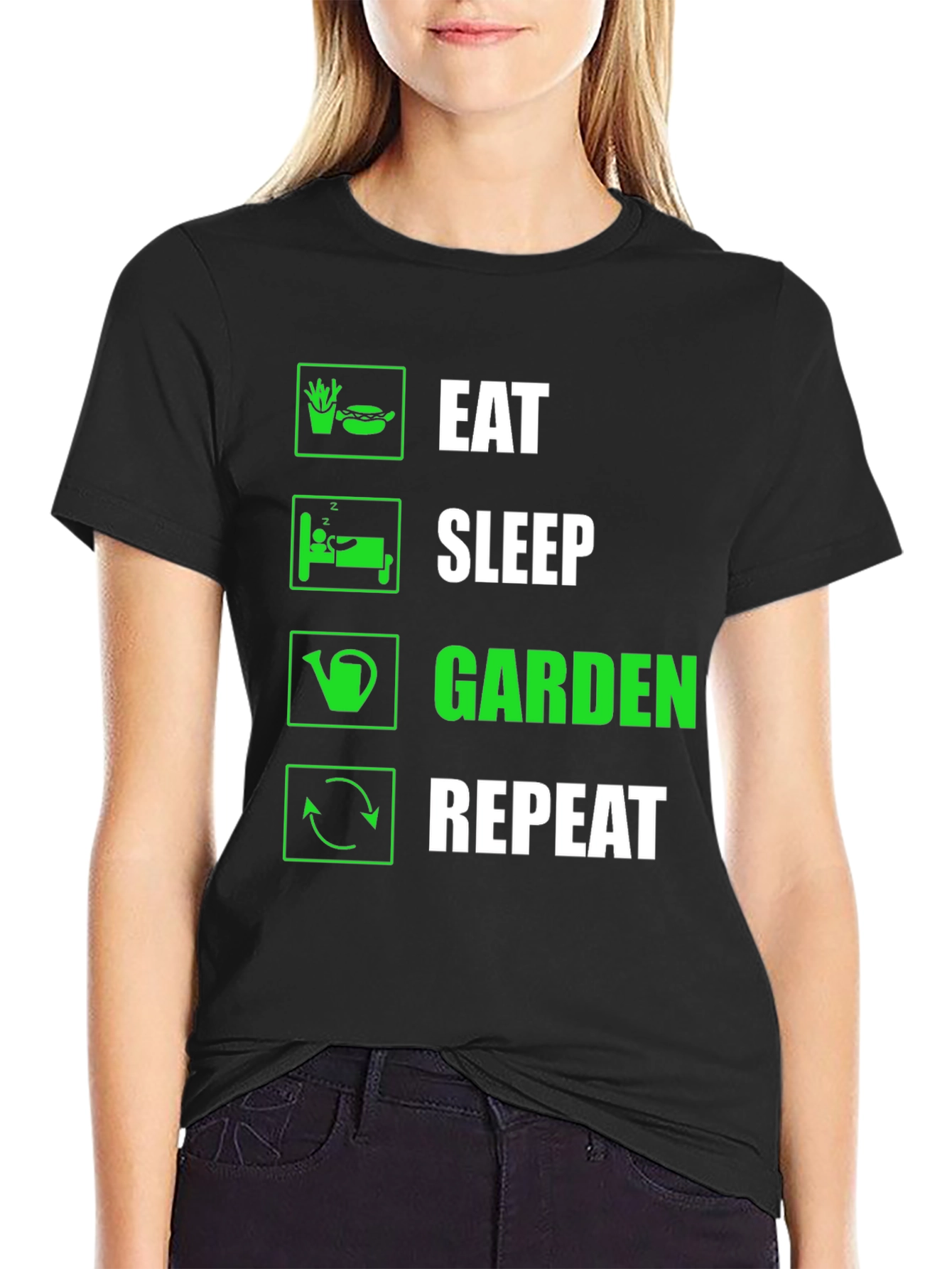 Eat Sleep Garden Repeat Graphic T-Shirt