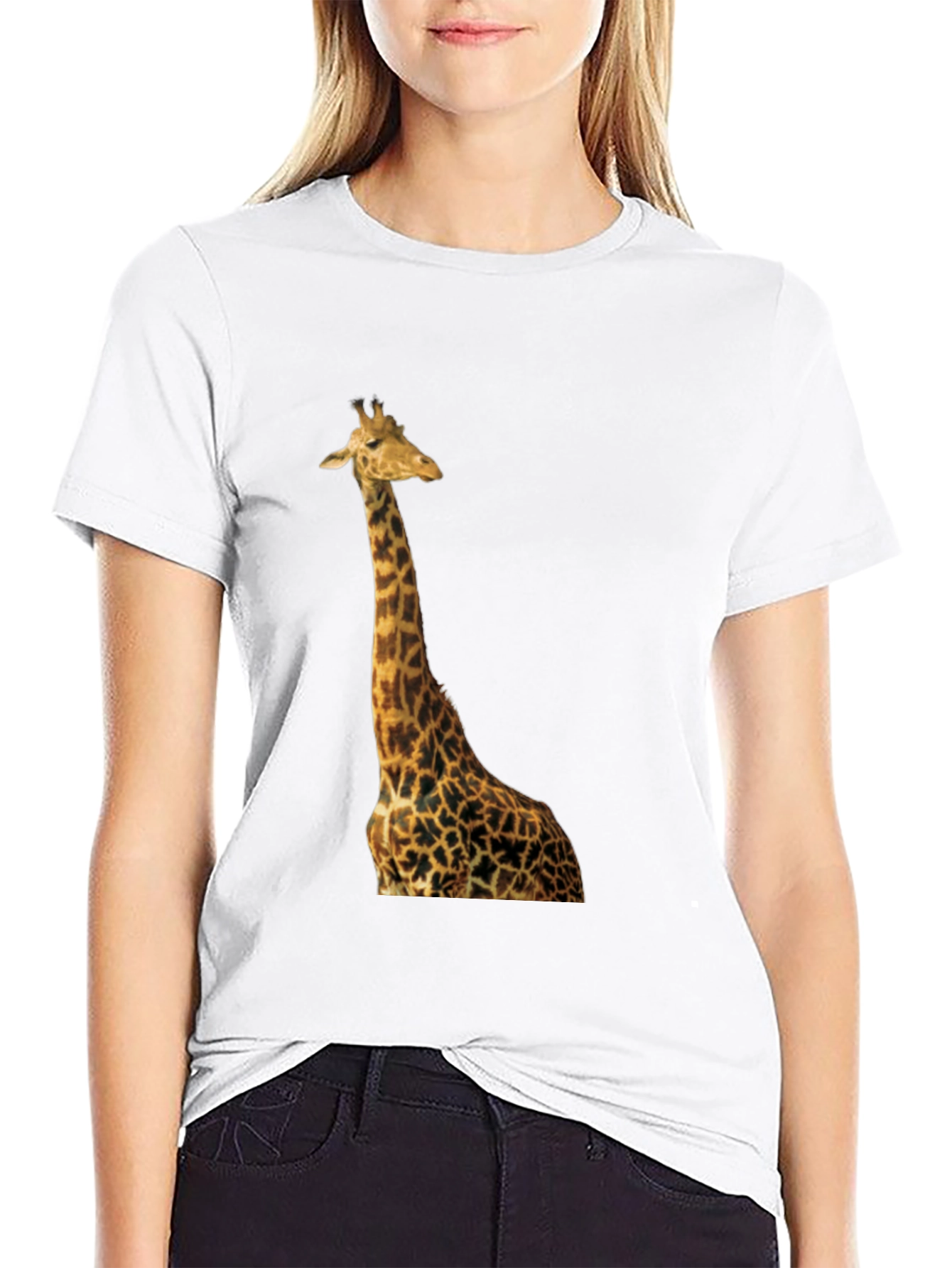 Giraffe T-Shirt - Black Cotton Tee