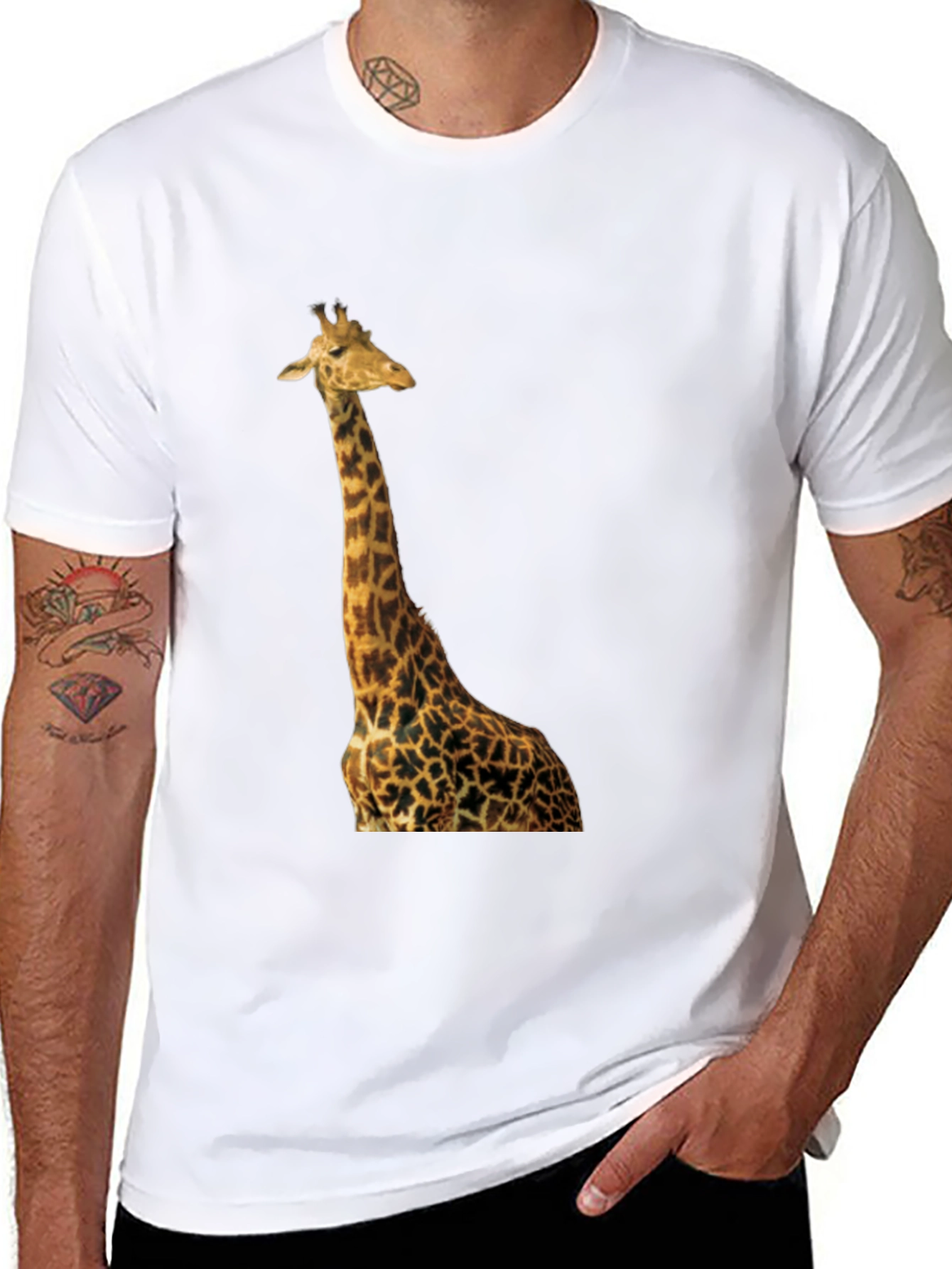 Giraffe T-Shirt - Black Cotton Tee