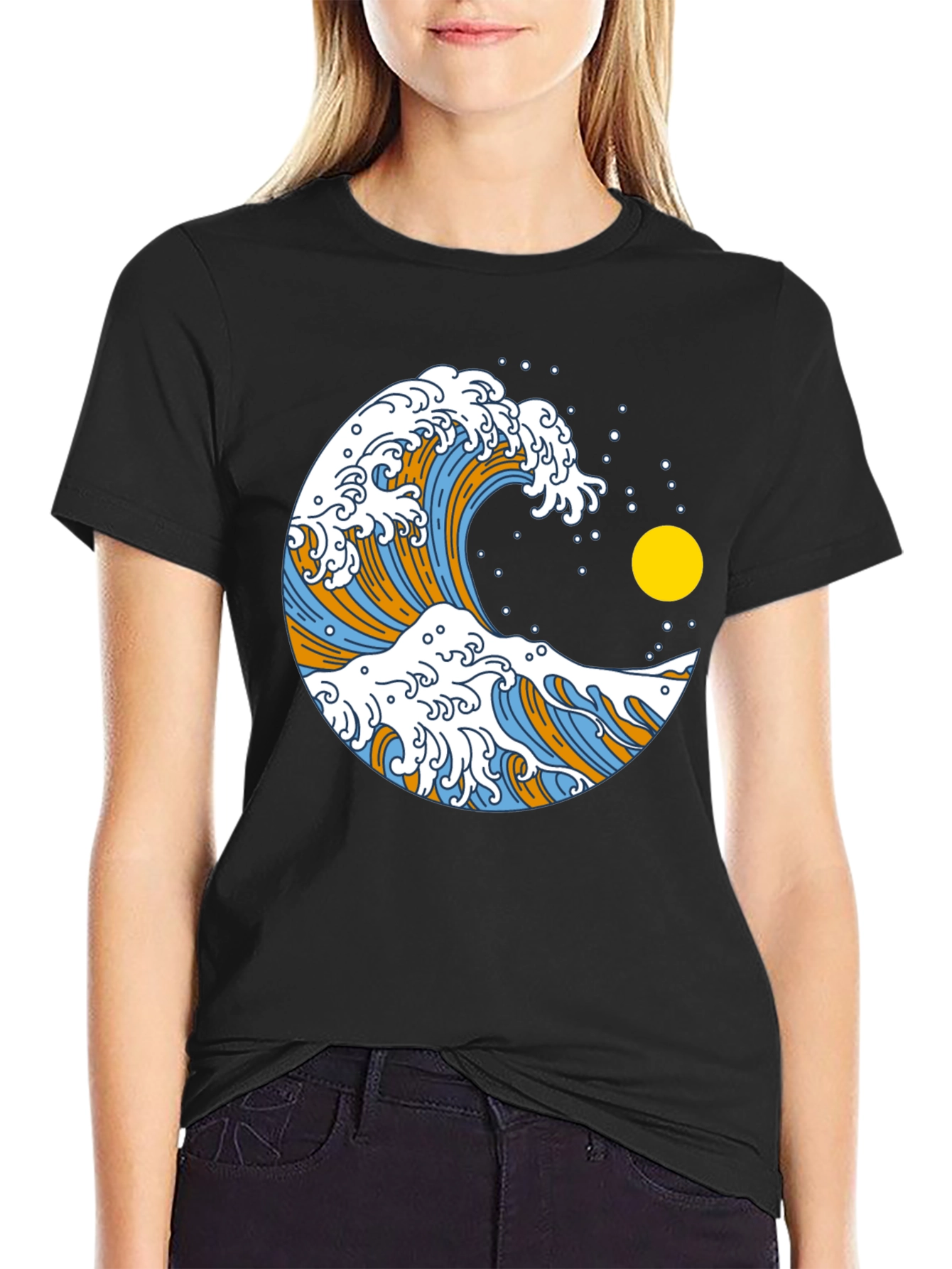 Great Wave Graphic Black T-Shirt