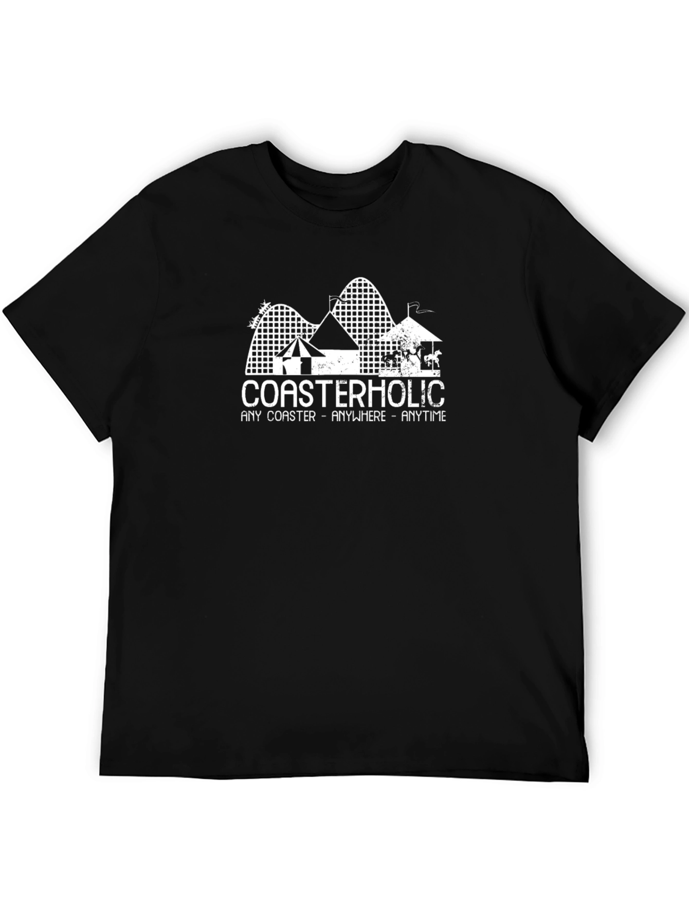Coasterholic Black T-Shirt - Roller Coaster Fan Tee