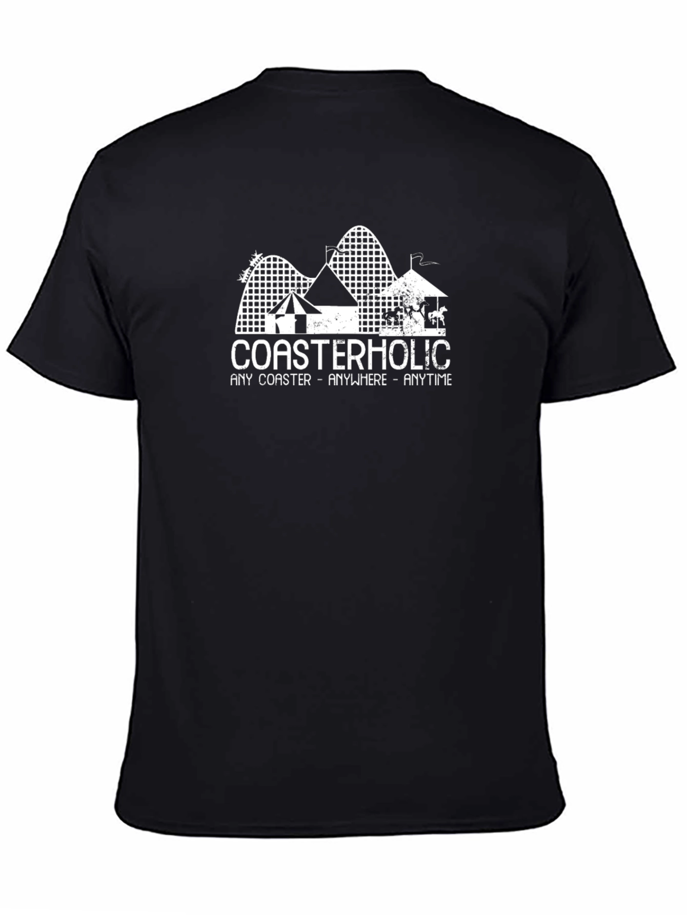 Coasterholic Black T-Shirt - Roller Coaster Fan Tee