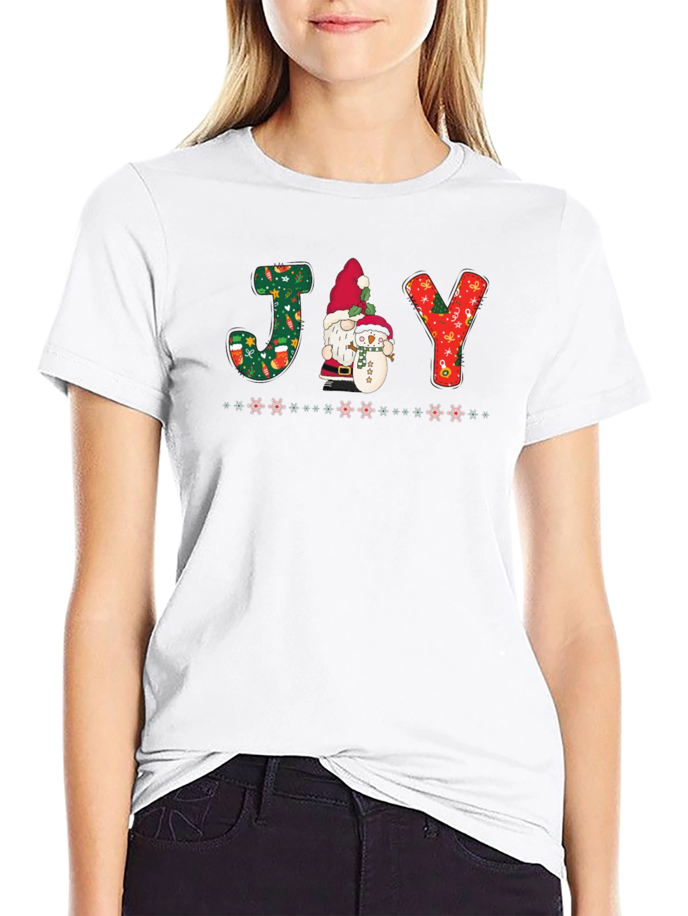 Festive JOY Christmas Gnome T-Shirt